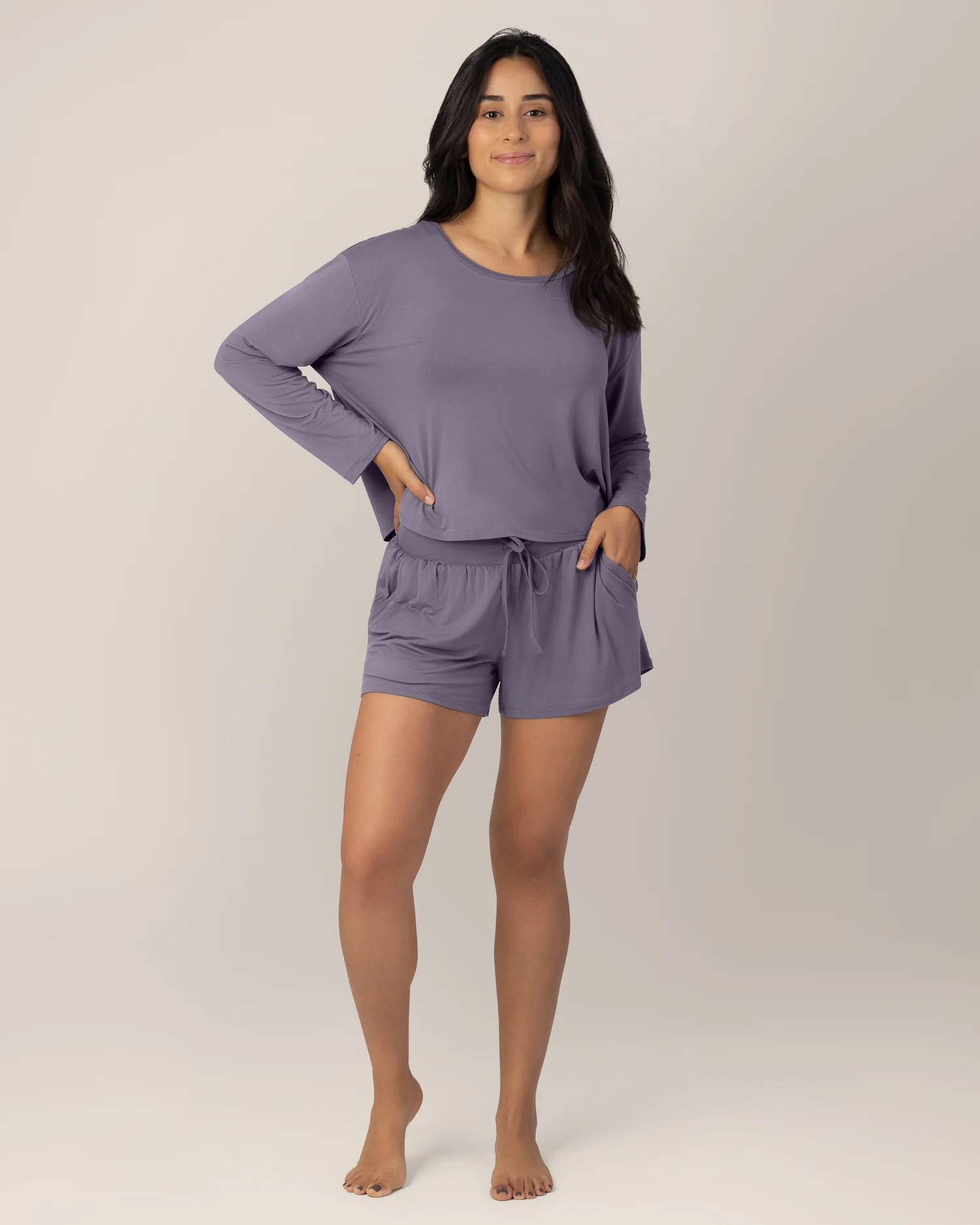 Aria Bamboo Casual Lounge Short | Granite