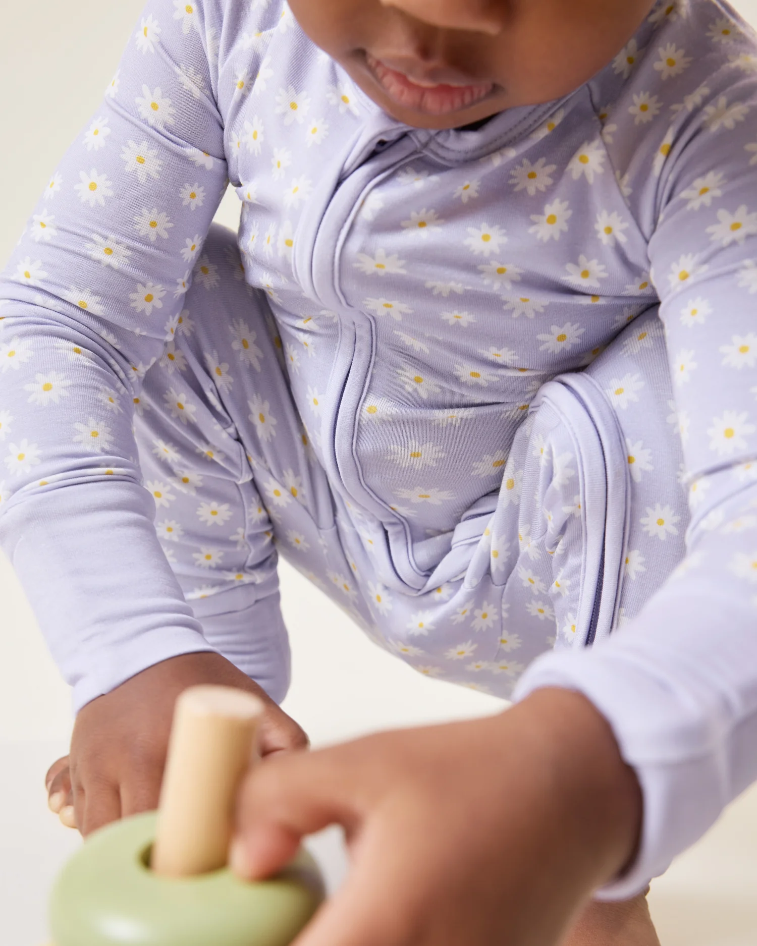 Bamboo Baby Pajama | Purple Daisies - Image 3