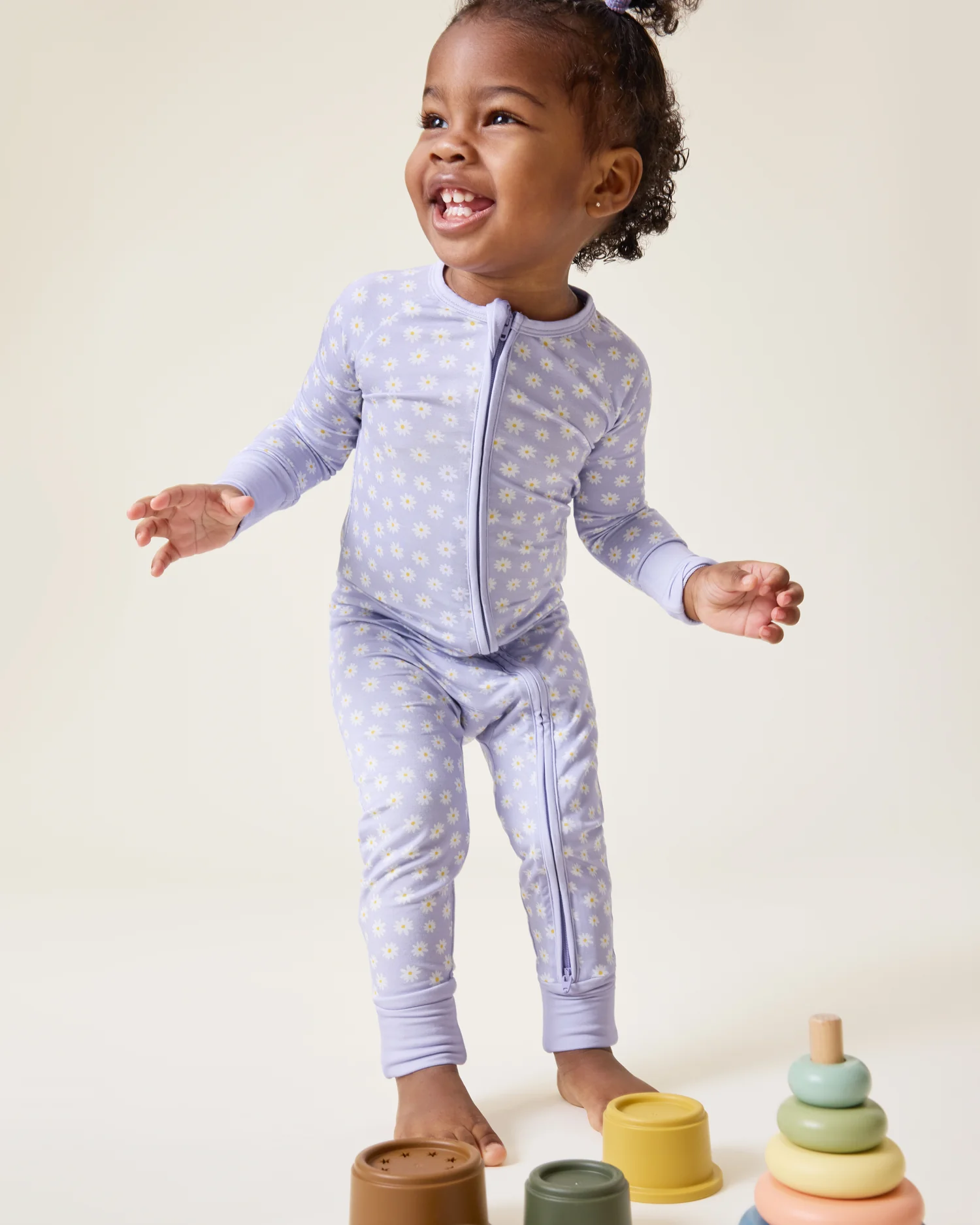 Bamboo Baby Pajama | Purple Daisies - Image 4