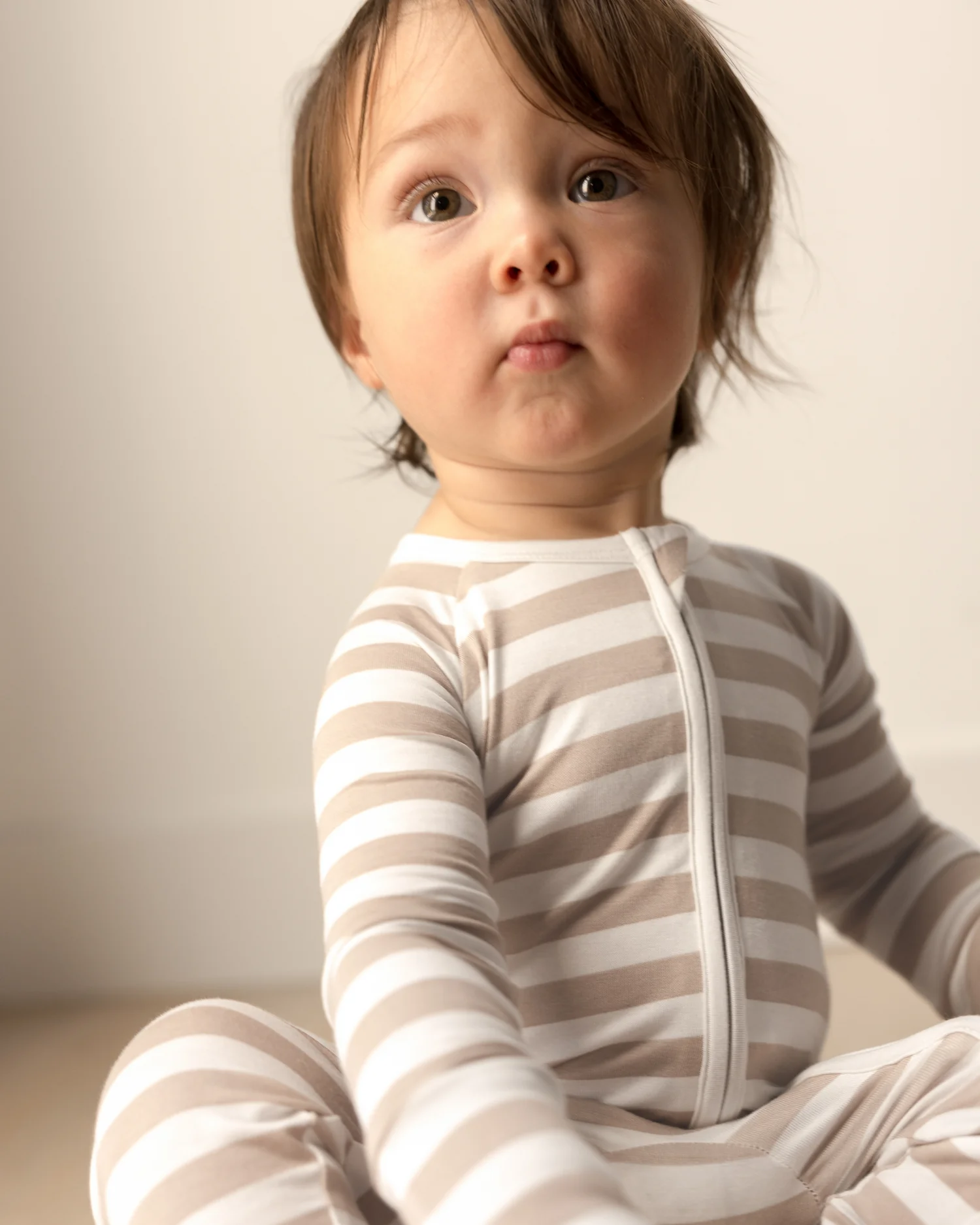Bamboo Baby Pajama | Fawn Stripe - Image 2