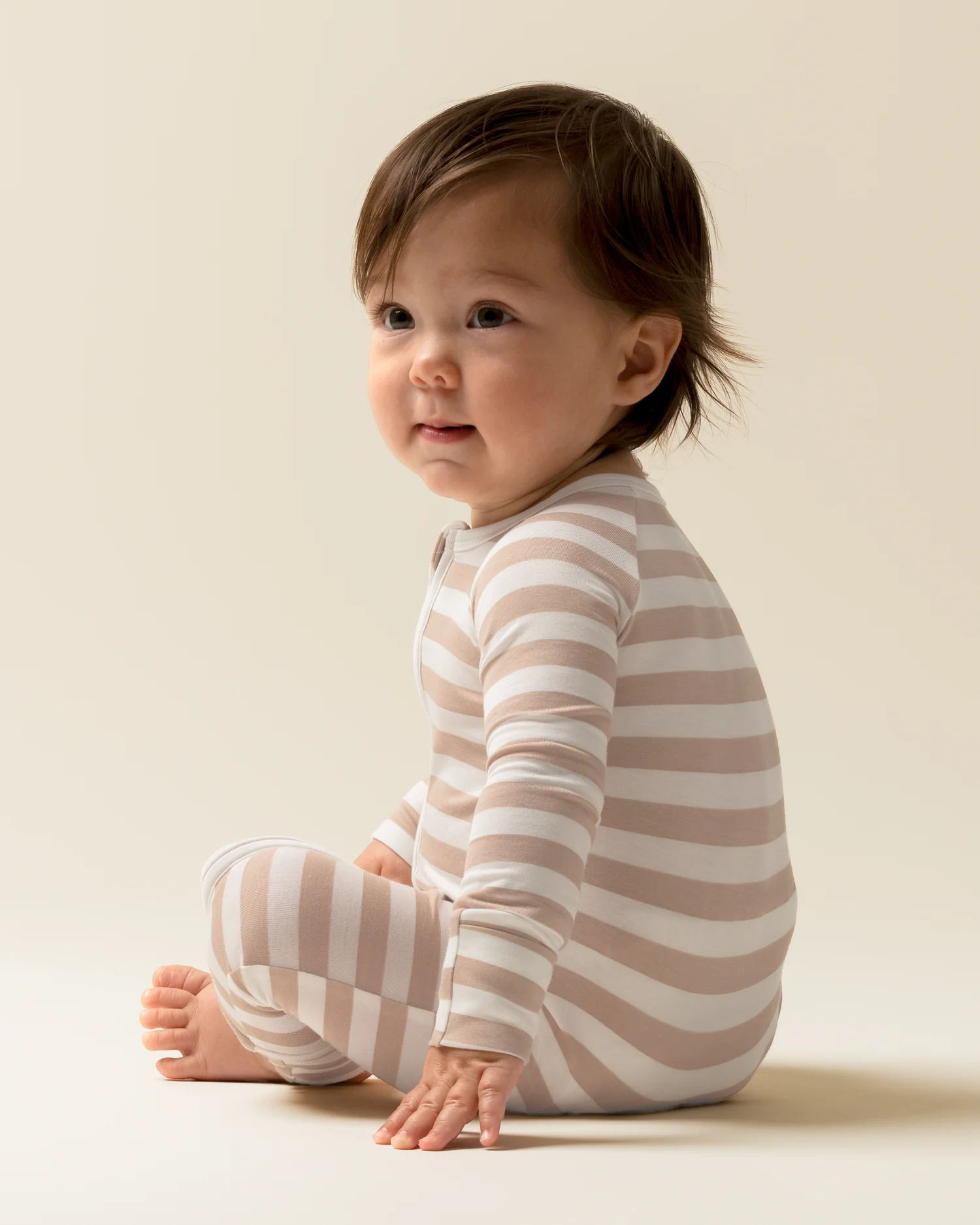 Bamboo Baby Pajama | Fawn Stripe - Image 3
