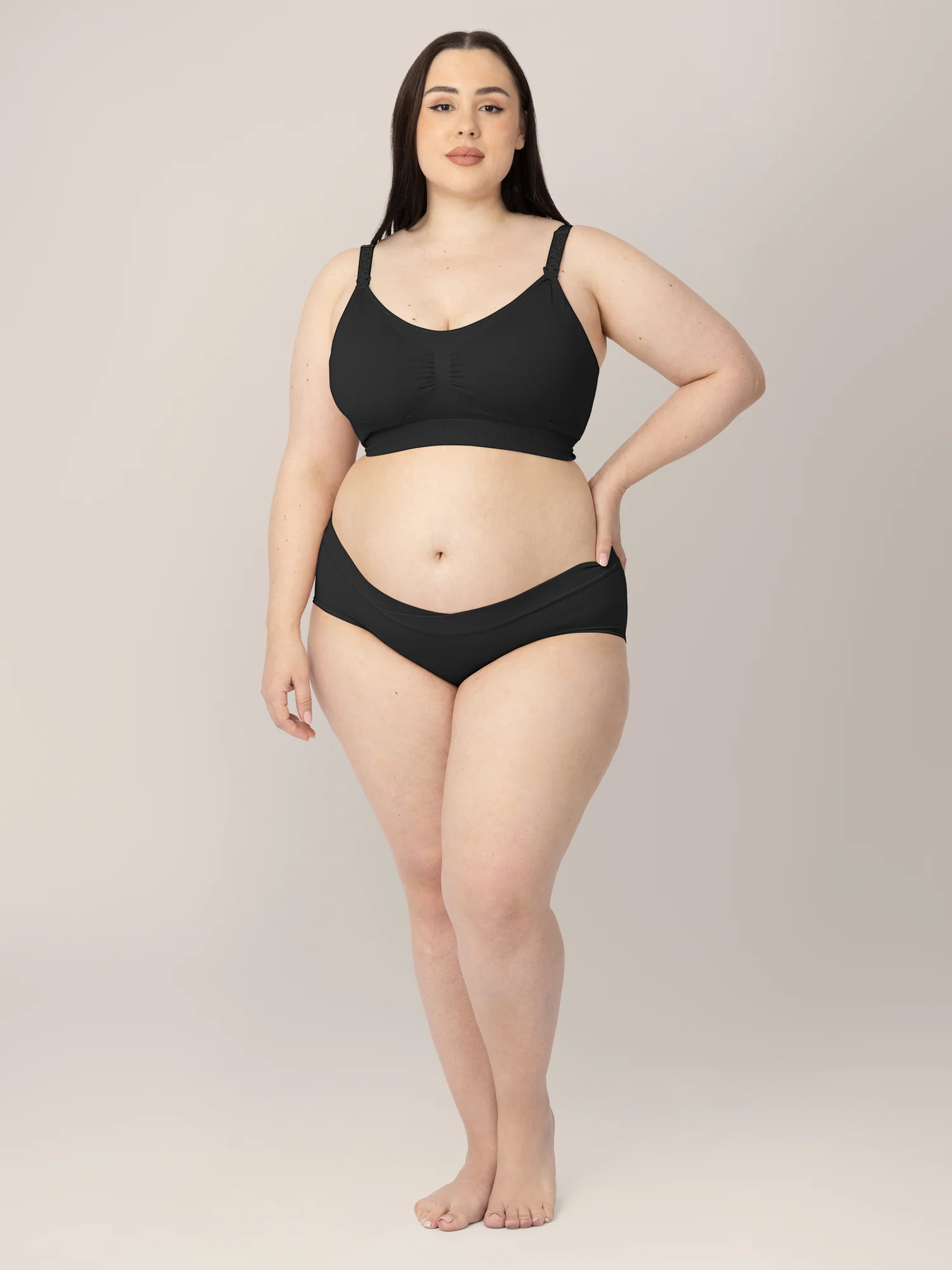Bamboo Maternity & Postpartum Hipster | Black - Image 4