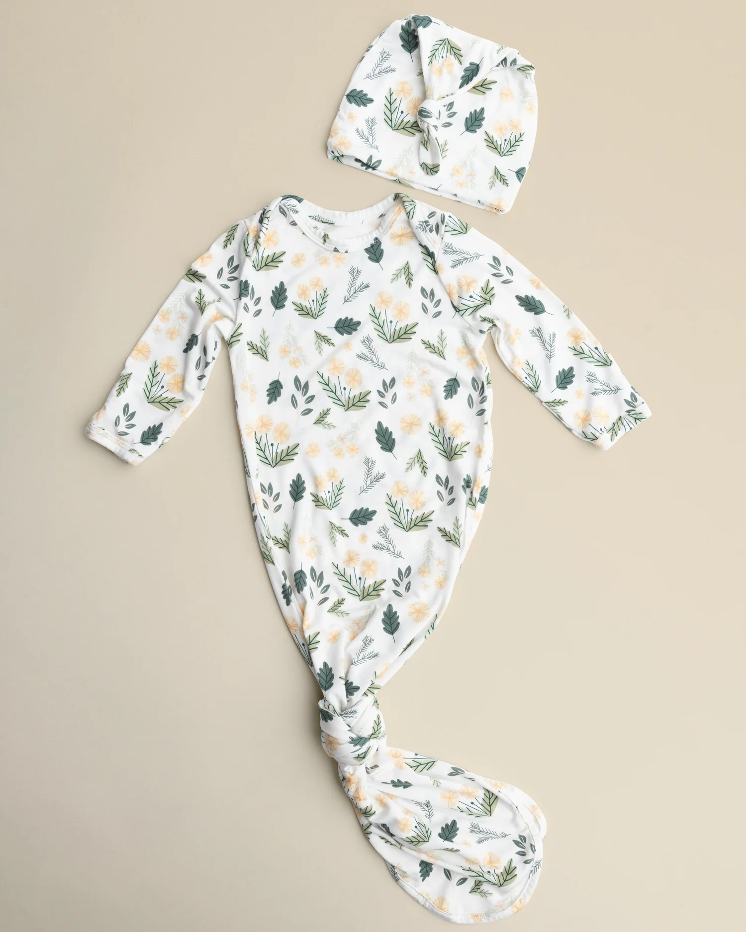 Bamboo Knotted Baby Gown & Hat | Honey Dandelion - Image 3