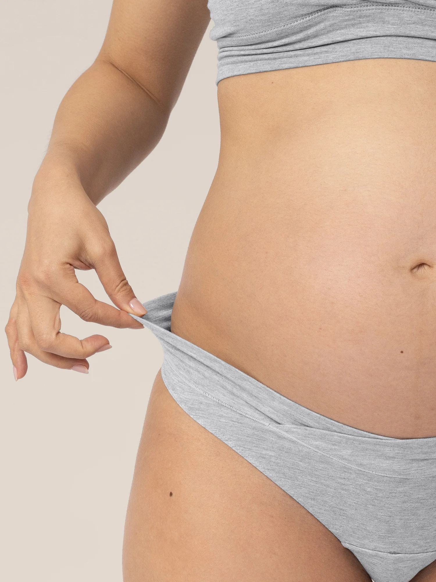 Bamboo Maternity & Postpartum Thong | Grey Heather - Image 7