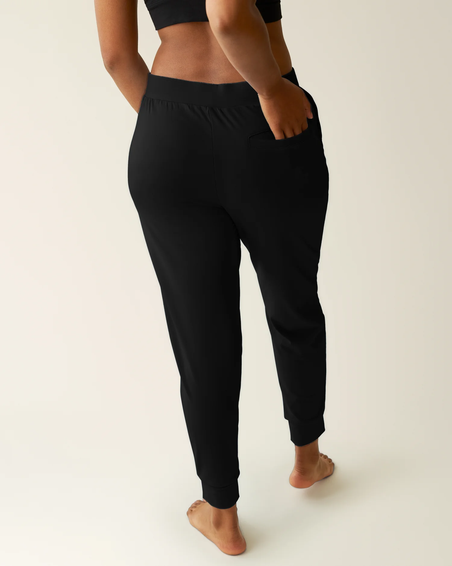 Brushed Bamboo Maternity & Postpartum Jogger | Black - Image 2
