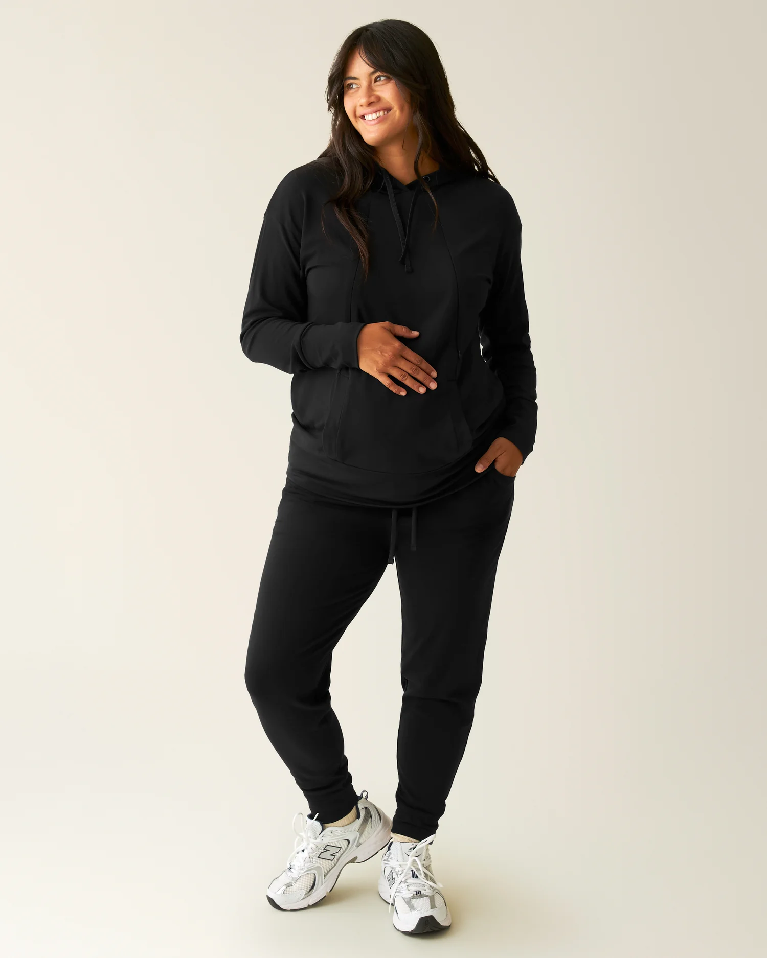 Brushed Bamboo Maternity & Postpartum Jogger | Black - Image 3