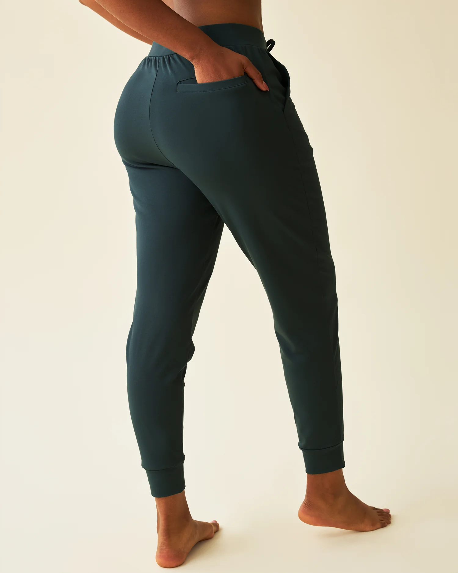Brushed Bamboo Maternity & Postpartum Jogger | Evergreen - Image 2