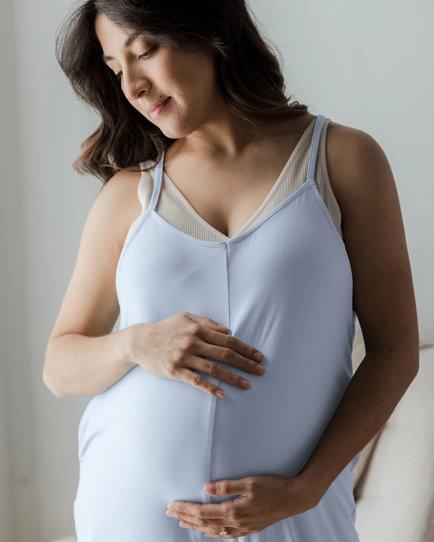 Charlie Maternity & Nursing Romper | French Blue - Image 4