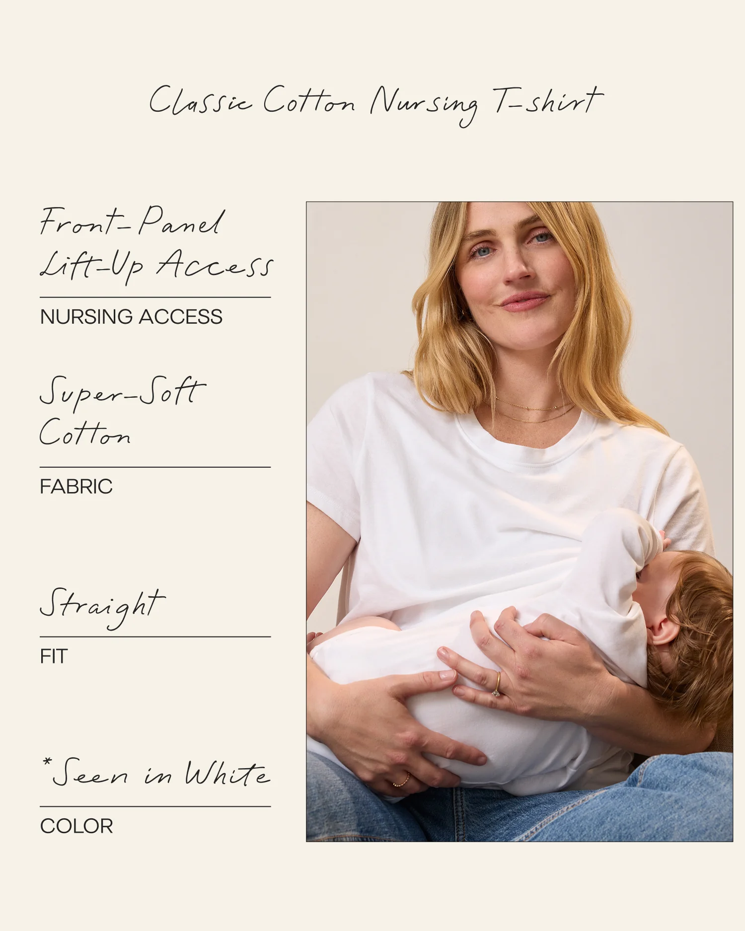 Classic Cotton Nursing T-shirt | White & Black Stripe - Image 8