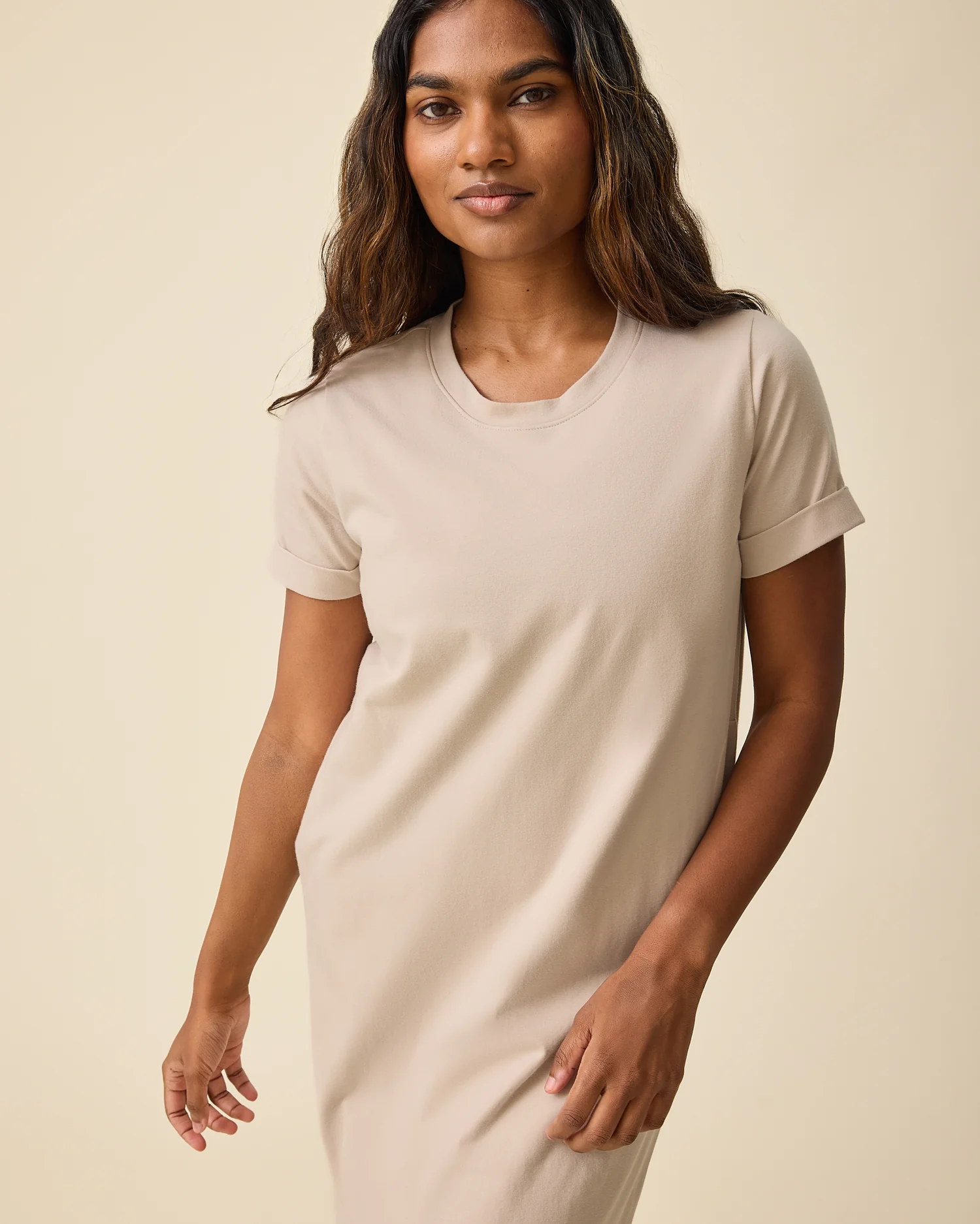 Classic Nursing T-shirt Mini Dress | Sand - Image 3