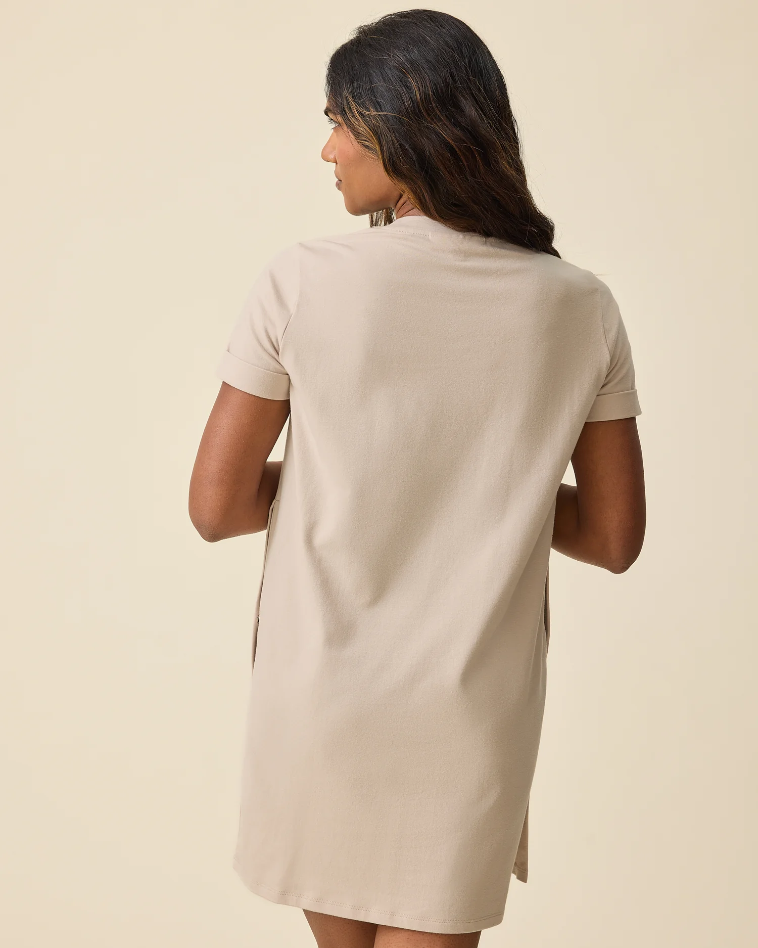 Classic Nursing T-shirt Mini Dress | Sand - Image 6