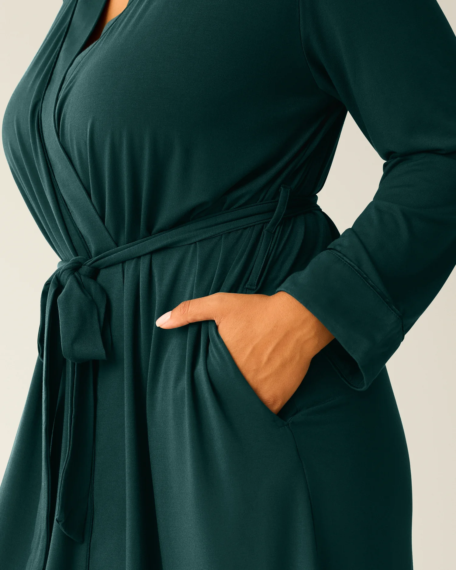Clea Bamboo Robe | Evergreen - Image 3