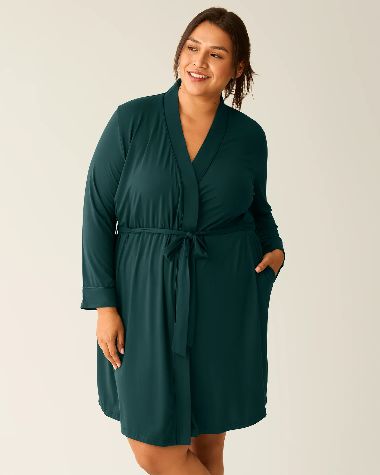 Clea Bamboo Robe | Evergreen - Image 4