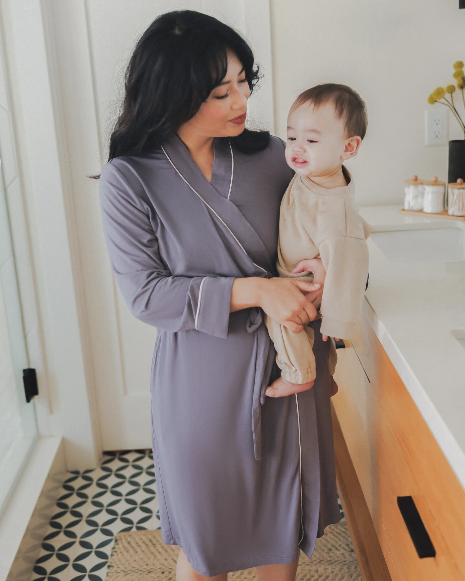 Clea Bamboo Robe | Granite - Image 6