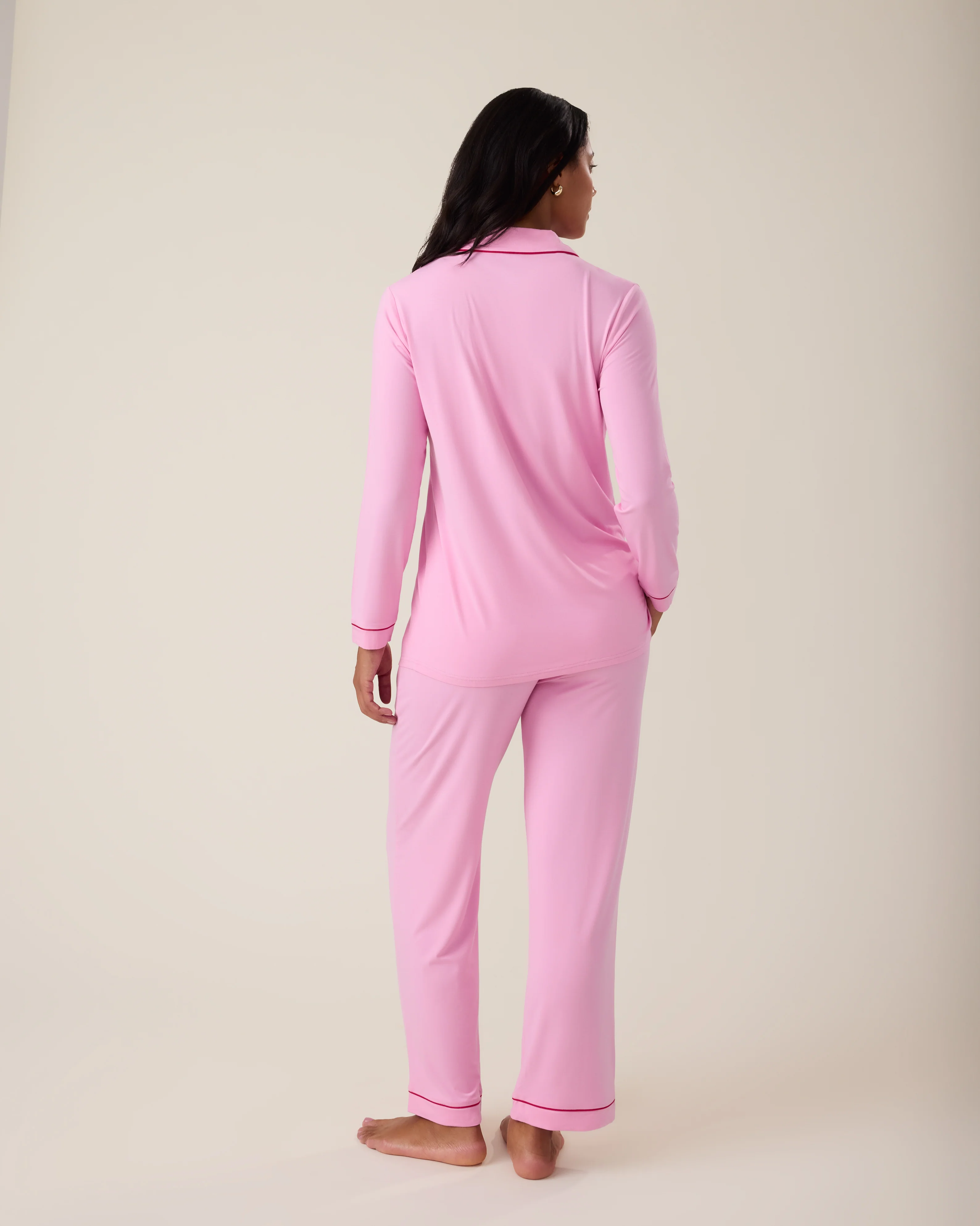 Clea Bamboo Long Sleeve Pajama Set | Bubblegum - Image 4