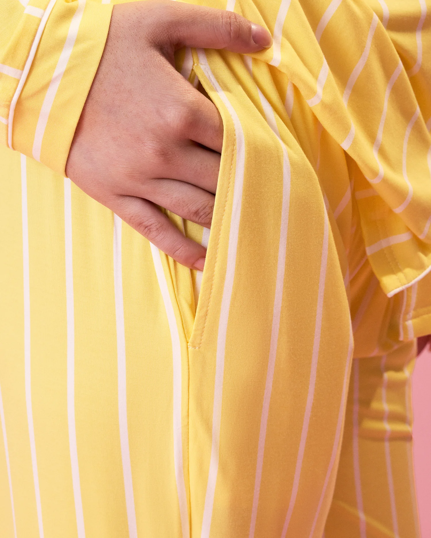 Clea Bamboo Long Sleeve Pajama Set | Dandelion Stripe - Image 5