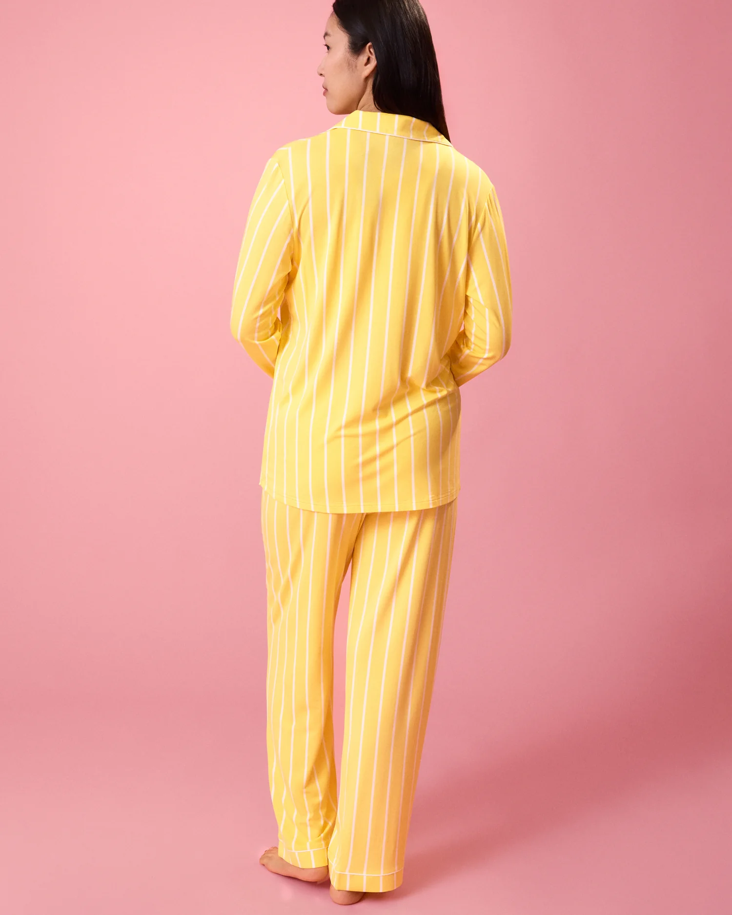 Clea Bamboo Long Sleeve Pajama Set | Dandelion Stripe - Image 6