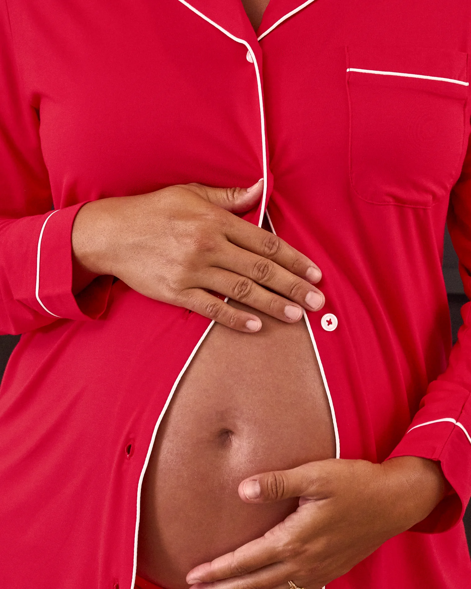 Clea Bamboo Long Sleeve Pajama Set | Red - Image 2