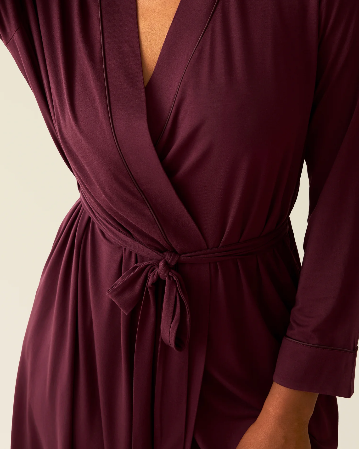 Clea Bamboo Robe | Deep Burgundy - Image 4