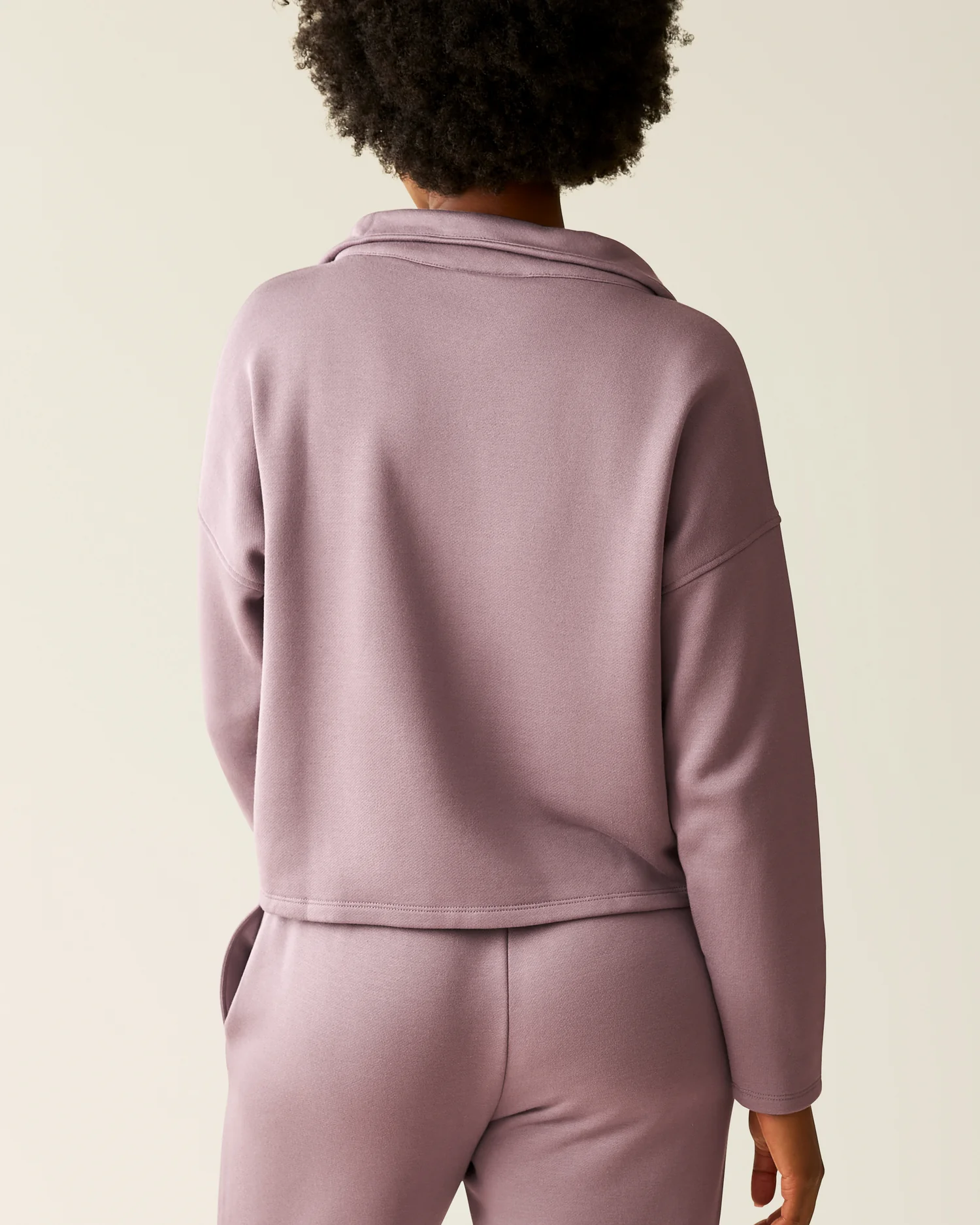 Cloud Fleece Half Zip Nursing Pullover | Dusty Mauve - Image 3