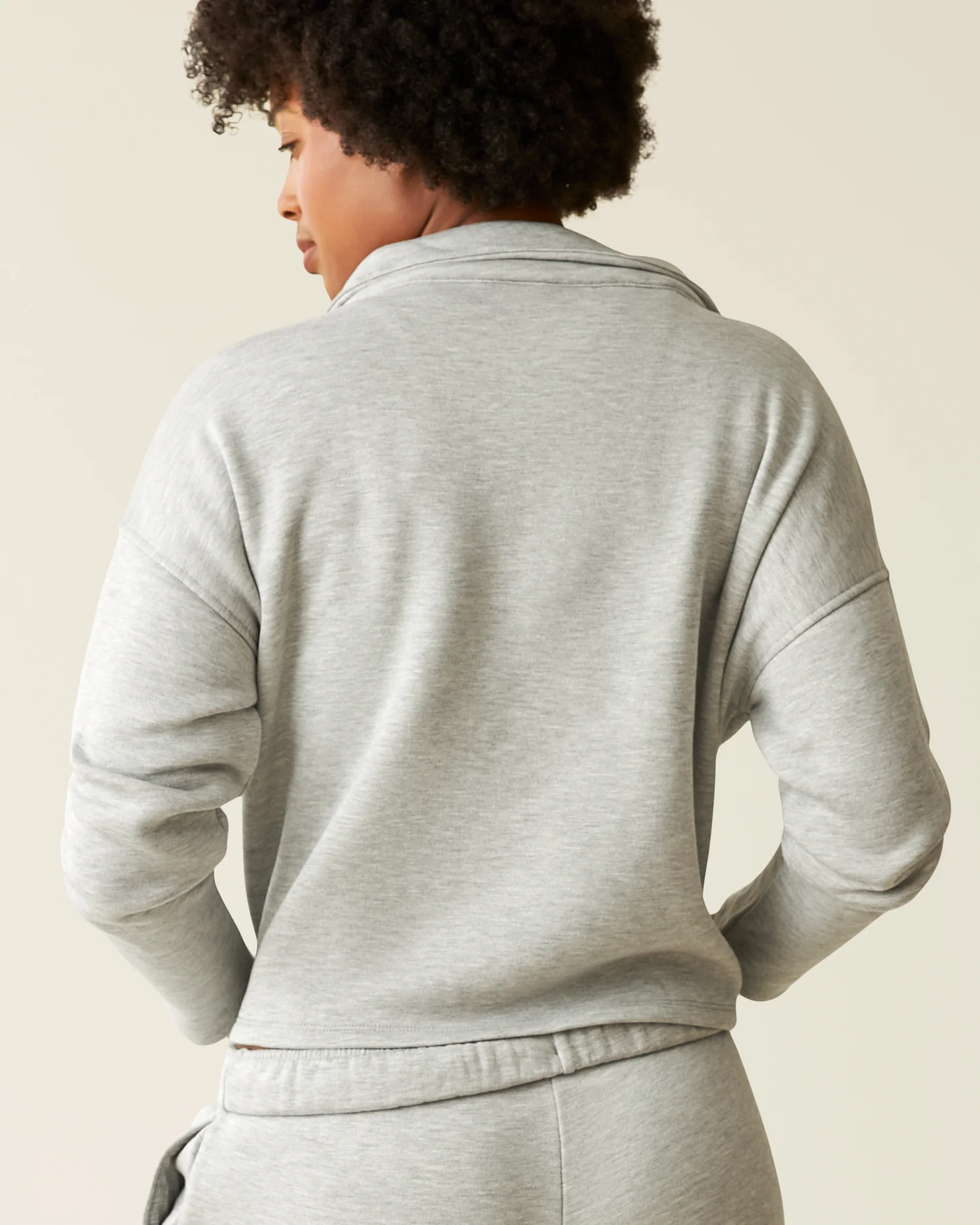 Cloud Fleece Half Zip Nursing Pullover | Grey Heather - Image 4