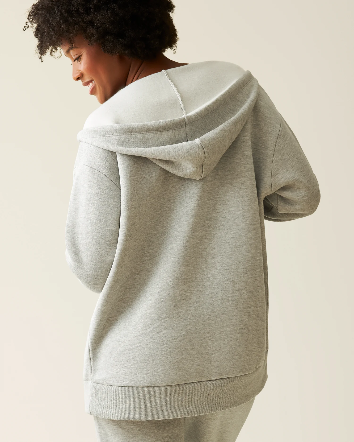 Cloud Fleece Oversized Hoodie | Grey Heather - Image 3