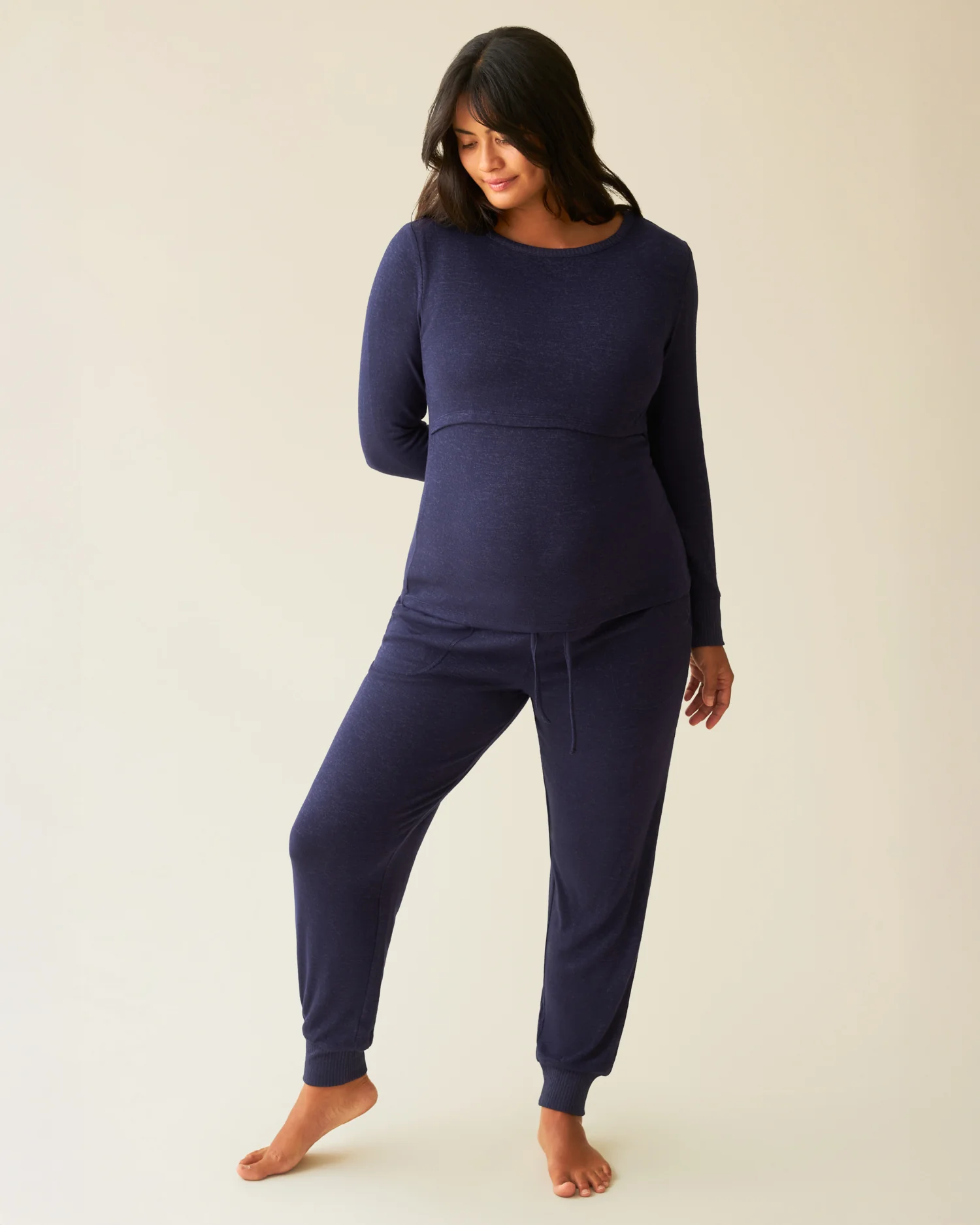 CozyKnit Nursing Pajama & Lounge Set | Navy