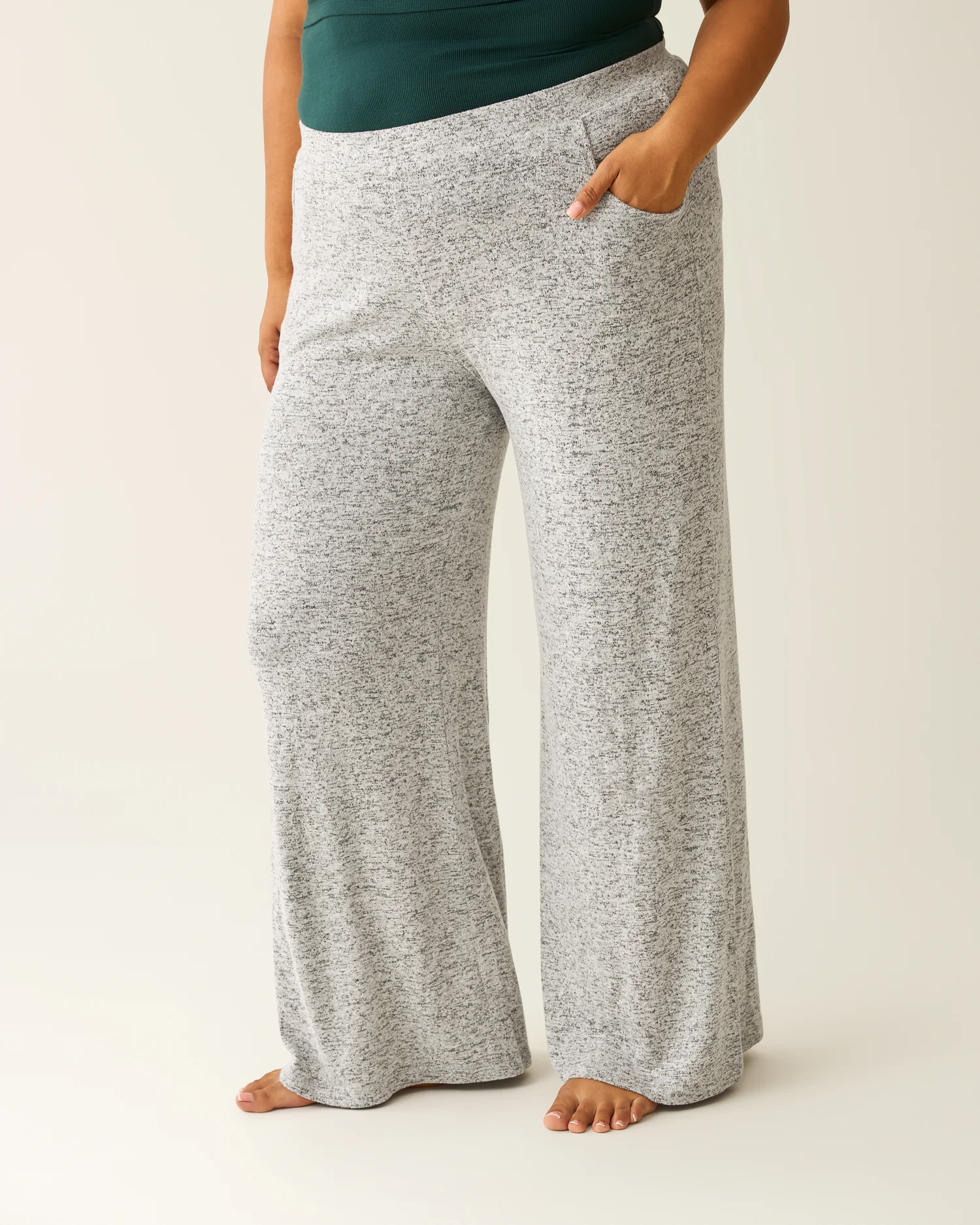 CozyKnit Wide Leg Lounge Pant | Grey Heather - Image 5