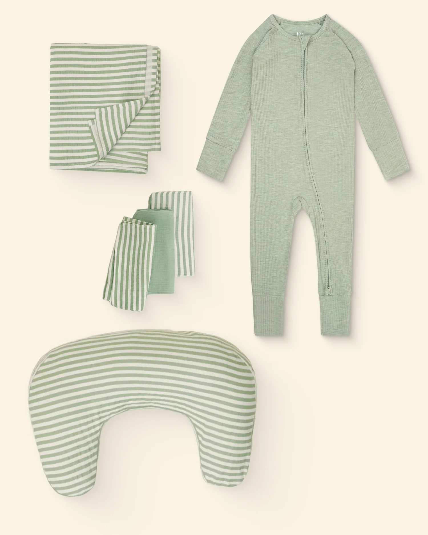 Essentials Baby Bundle | Sage Stripe