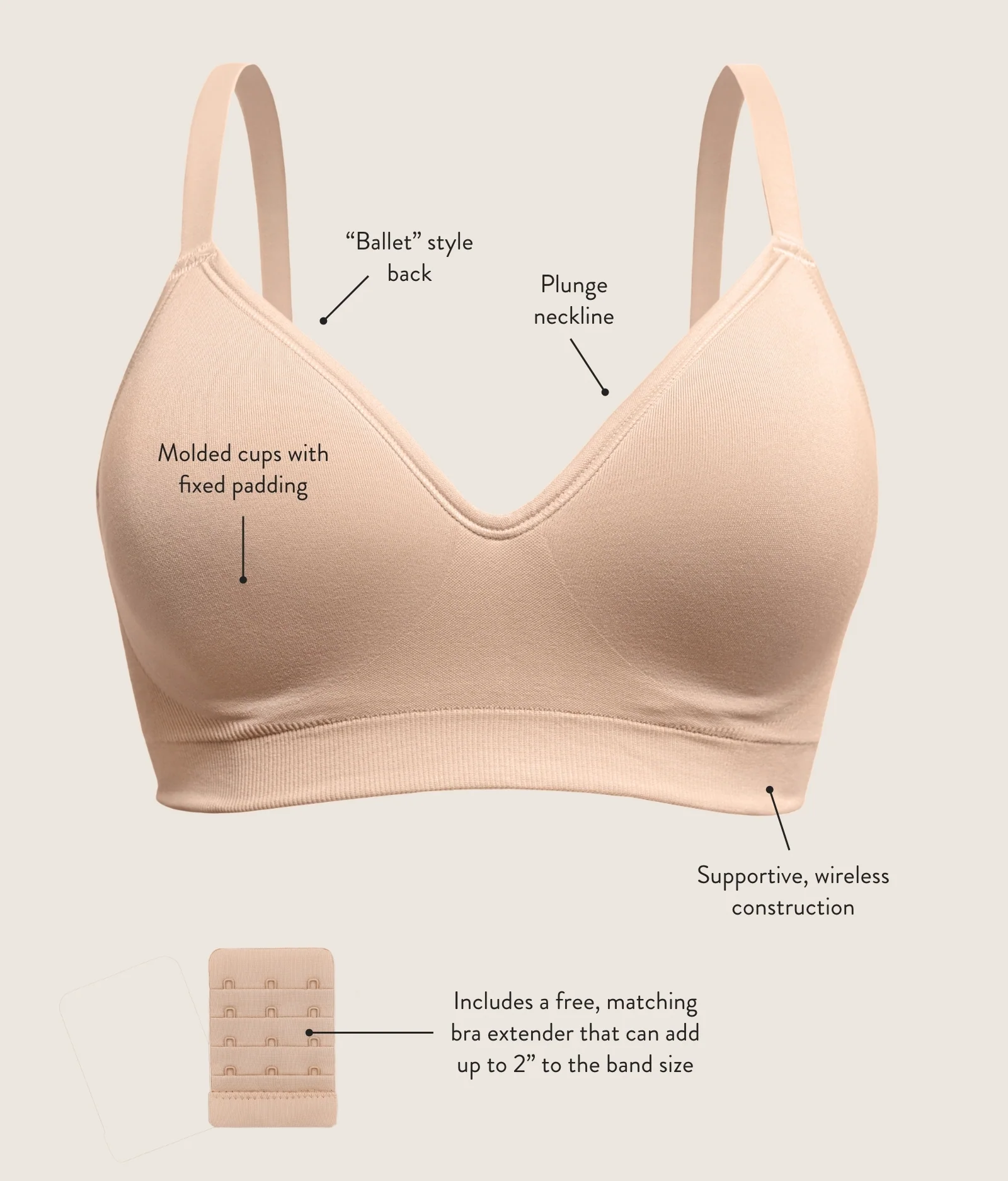 Everly Wireless Contour Bra | Black - Image 6