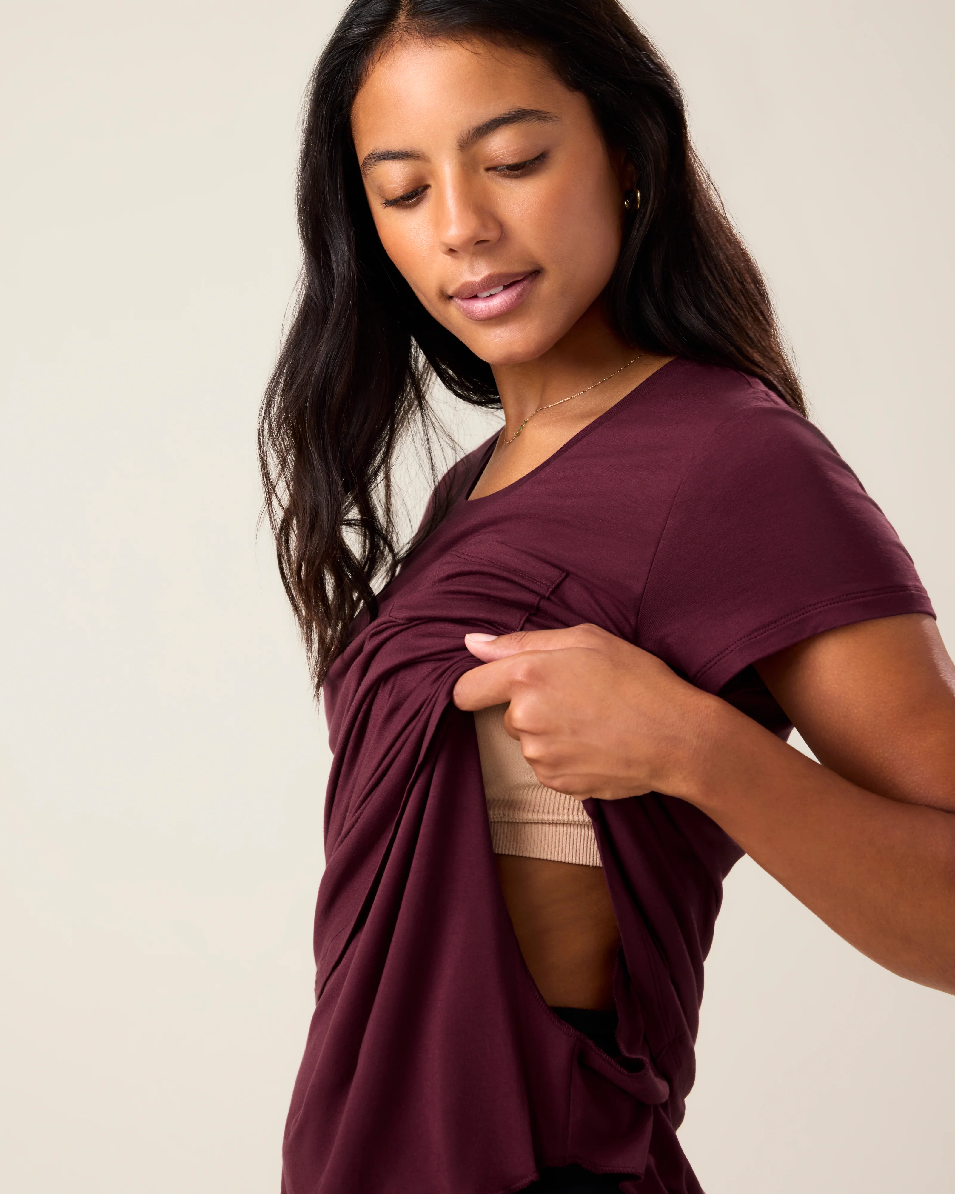 Everyday Maternity & Nursing T-shirt | Deep Burgundy - Image 2