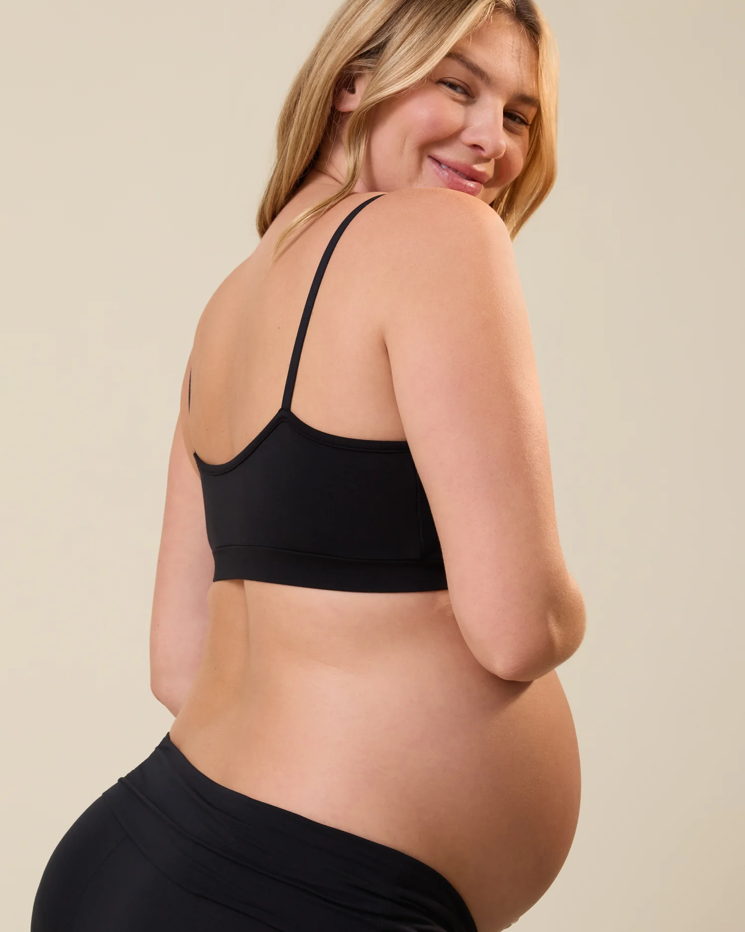 French Terry Maternity & Nursing Bralette | Black - Image 3