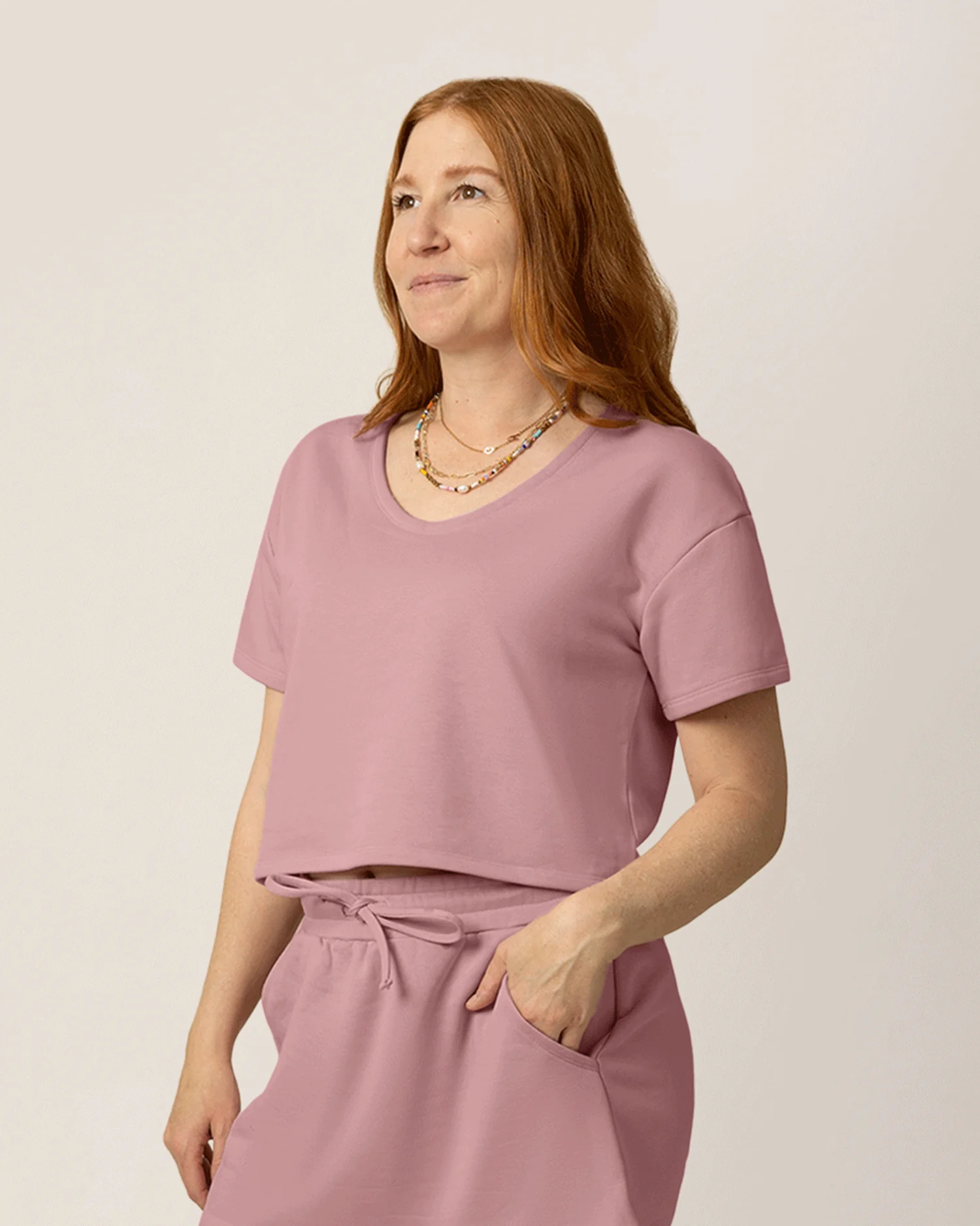 French Terry Nursing T-shirt | Light Mauve