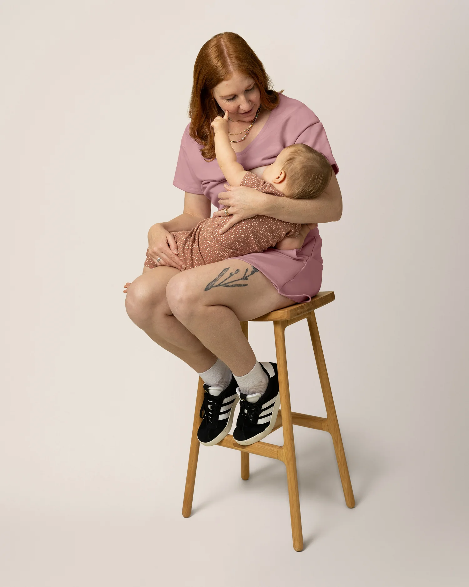 French Terry Nursing T-shirt | Light Mauve - Image 2