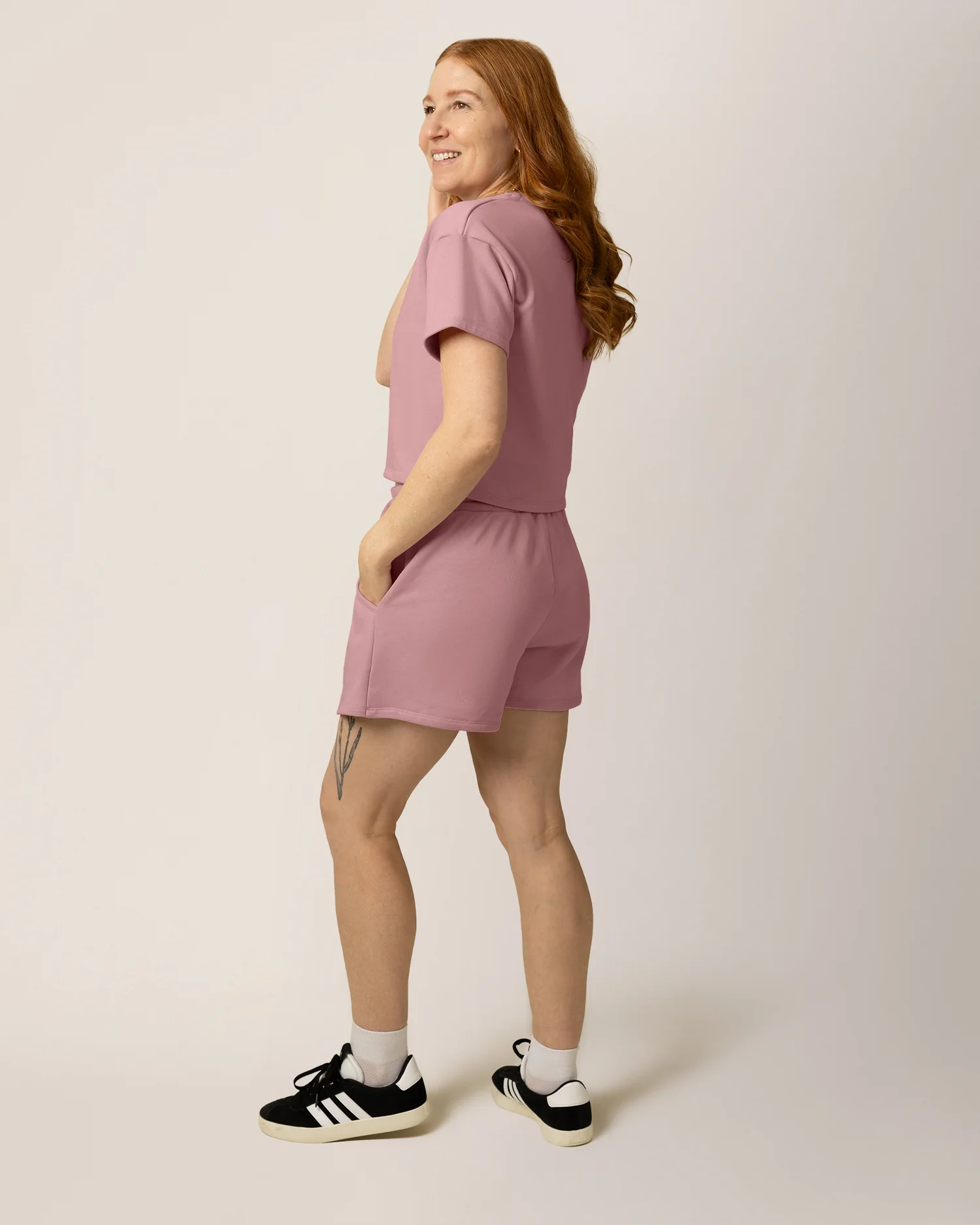 French Terry Nursing T-shirt | Light Mauve - Image 4