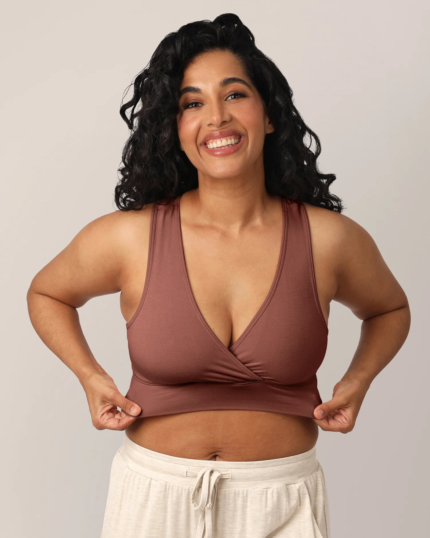French Terry Racerback Nursing & Sleep Bra | Redwood - Image 3