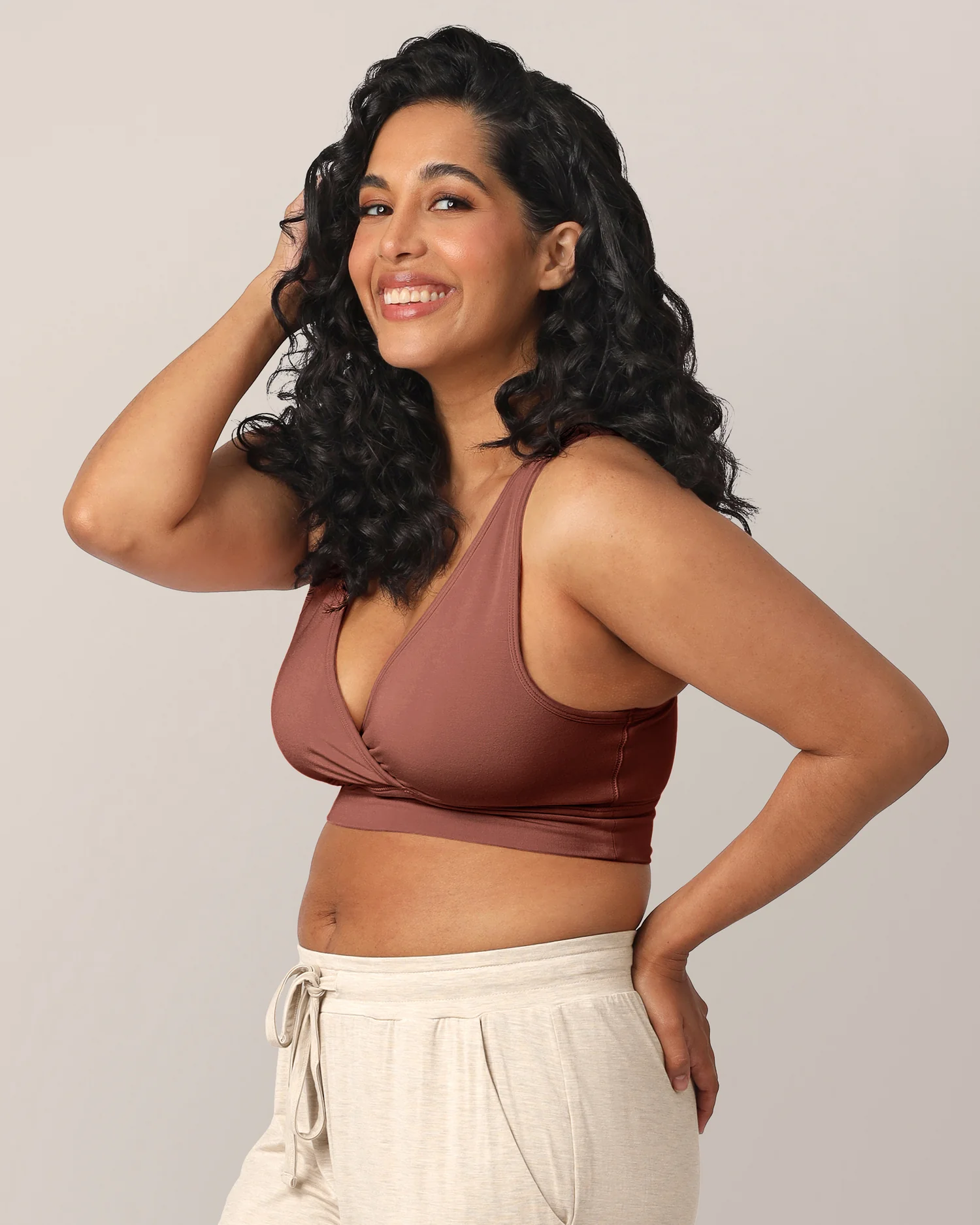 French Terry Racerback Nursing & Sleep Bra | Redwood - Image 5