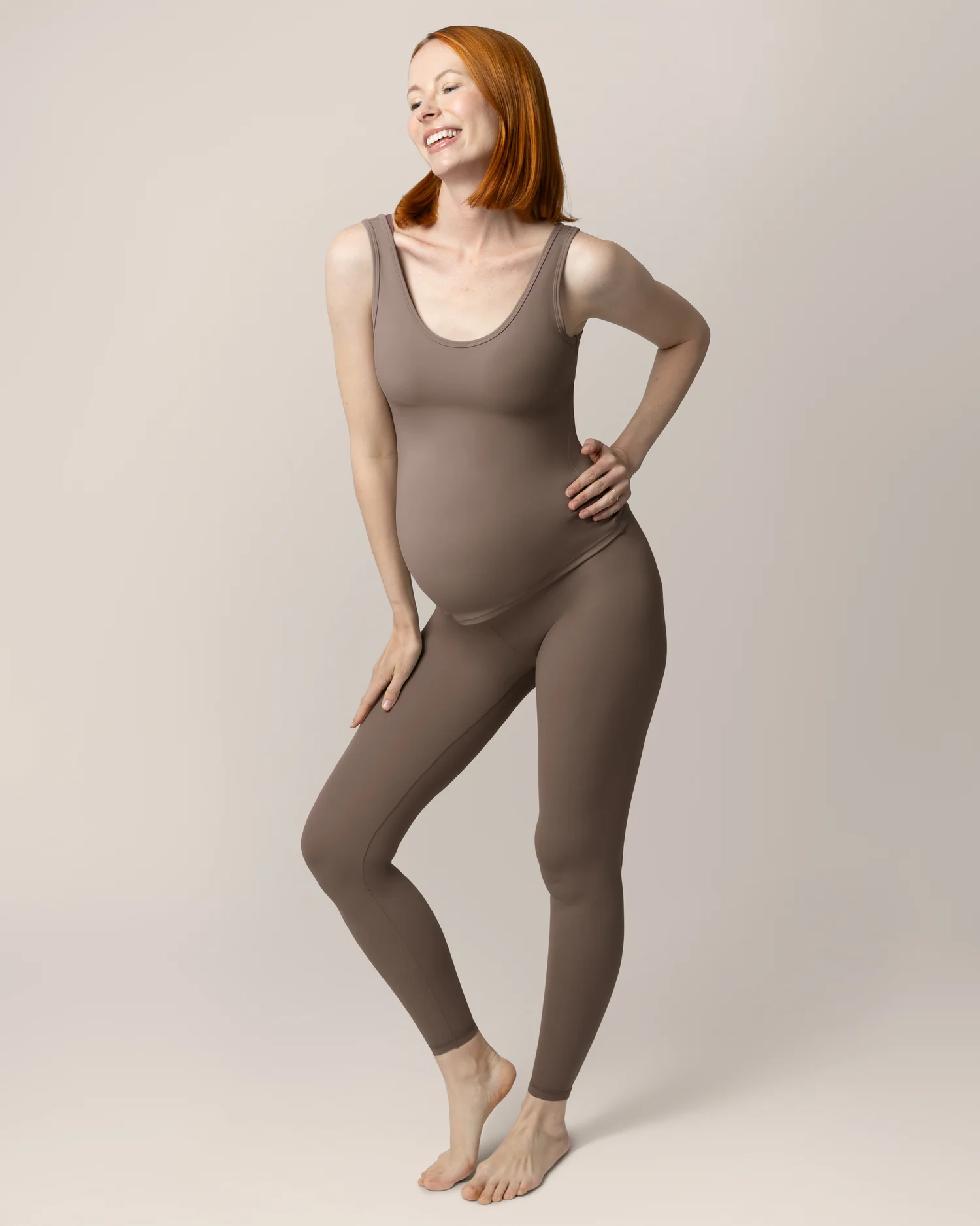 Grow with Me™ Maternity & Nursing Tank | Taupe - Image 3
