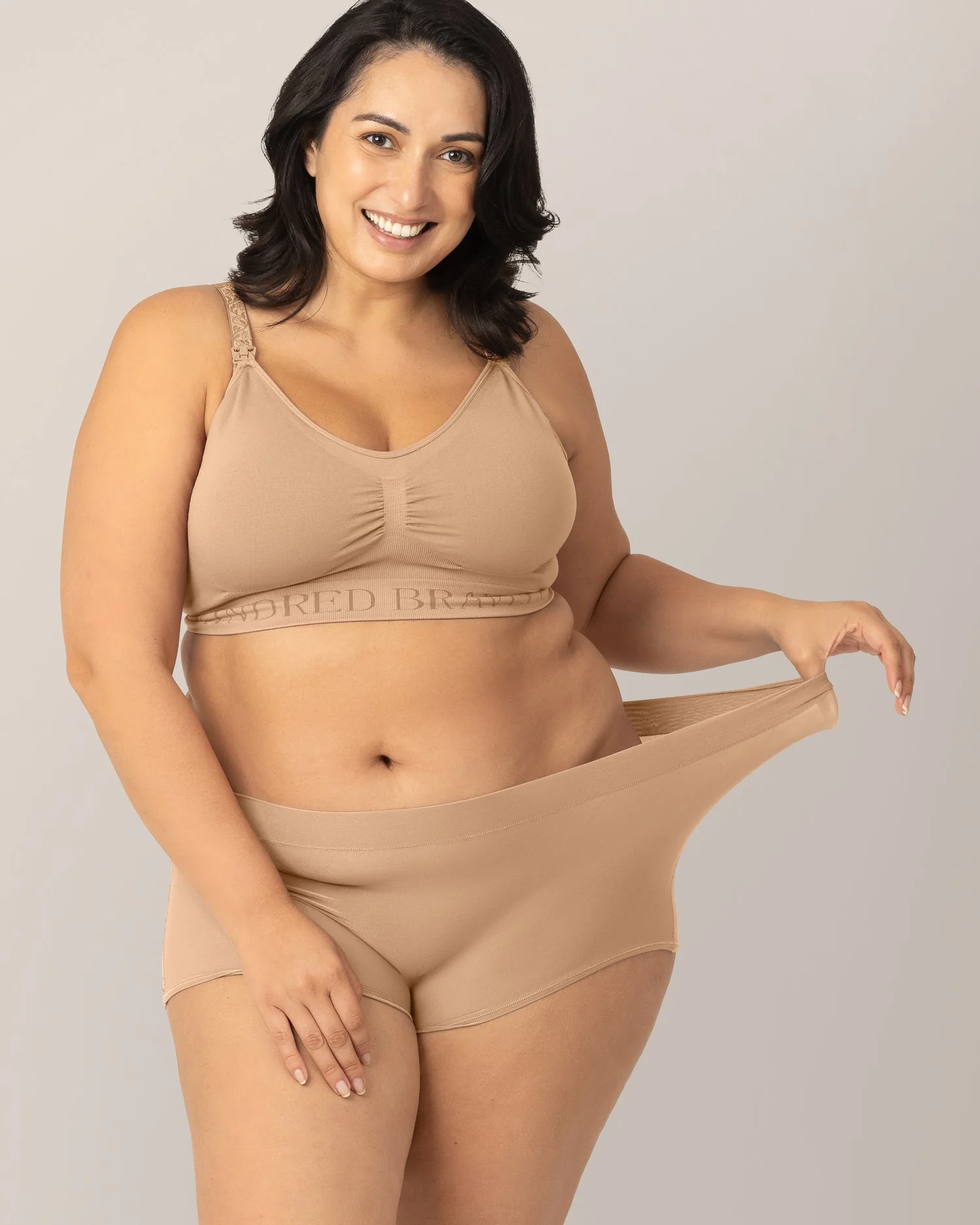 Grow with Me™ Maternity & Postpartum Boyshort | Beige