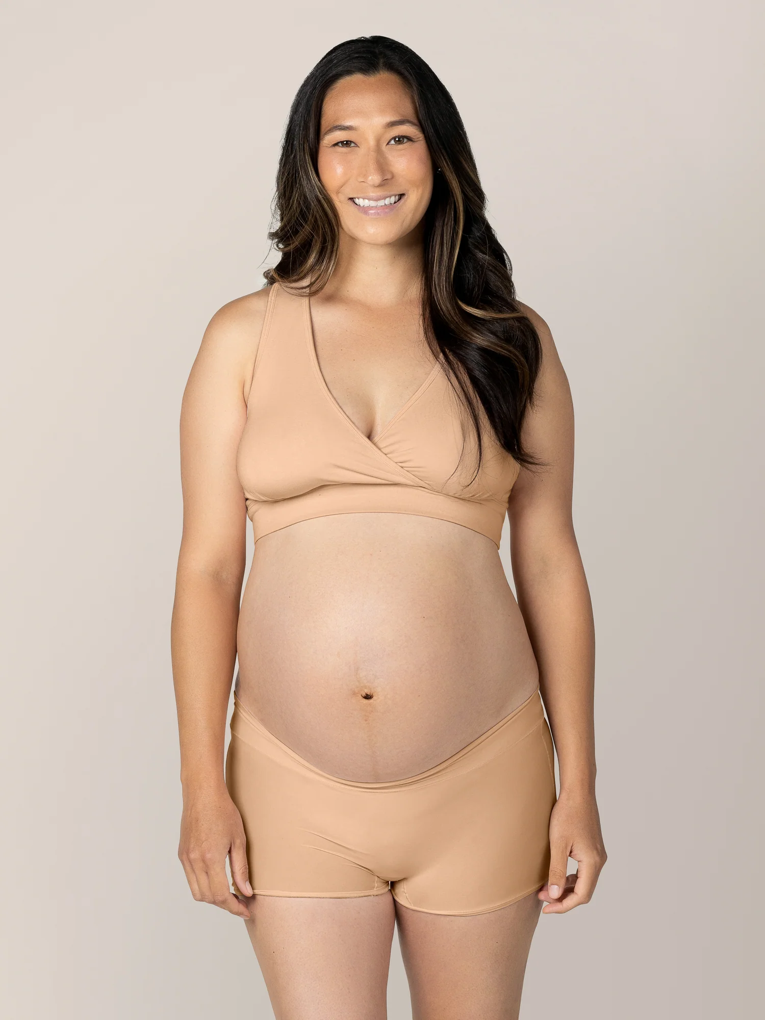Grow with Me™ Maternity & Postpartum Boyshort | Beige - Image 3