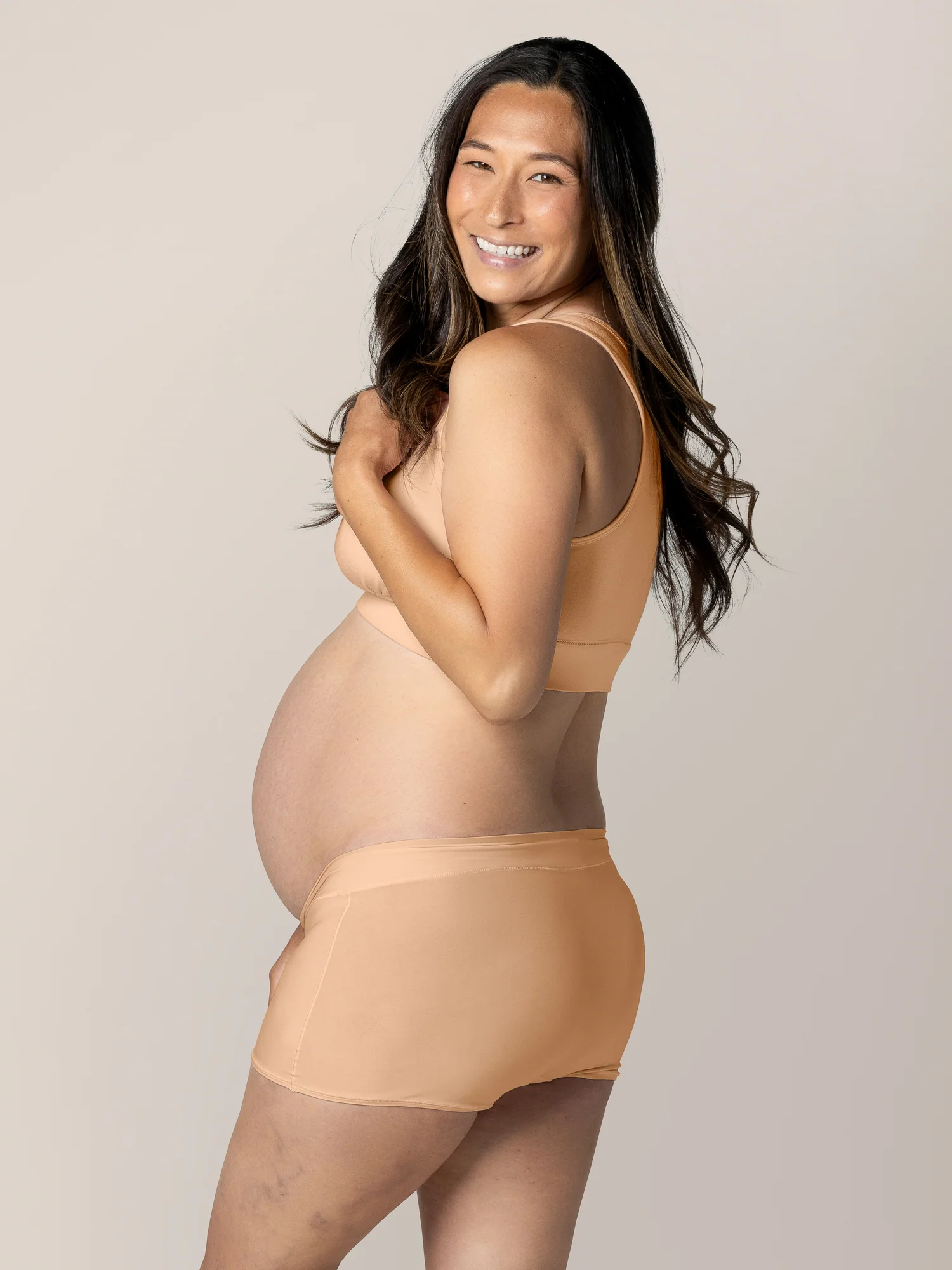 Grow with Me™ Maternity & Postpartum Boyshort | Beige - Image 5