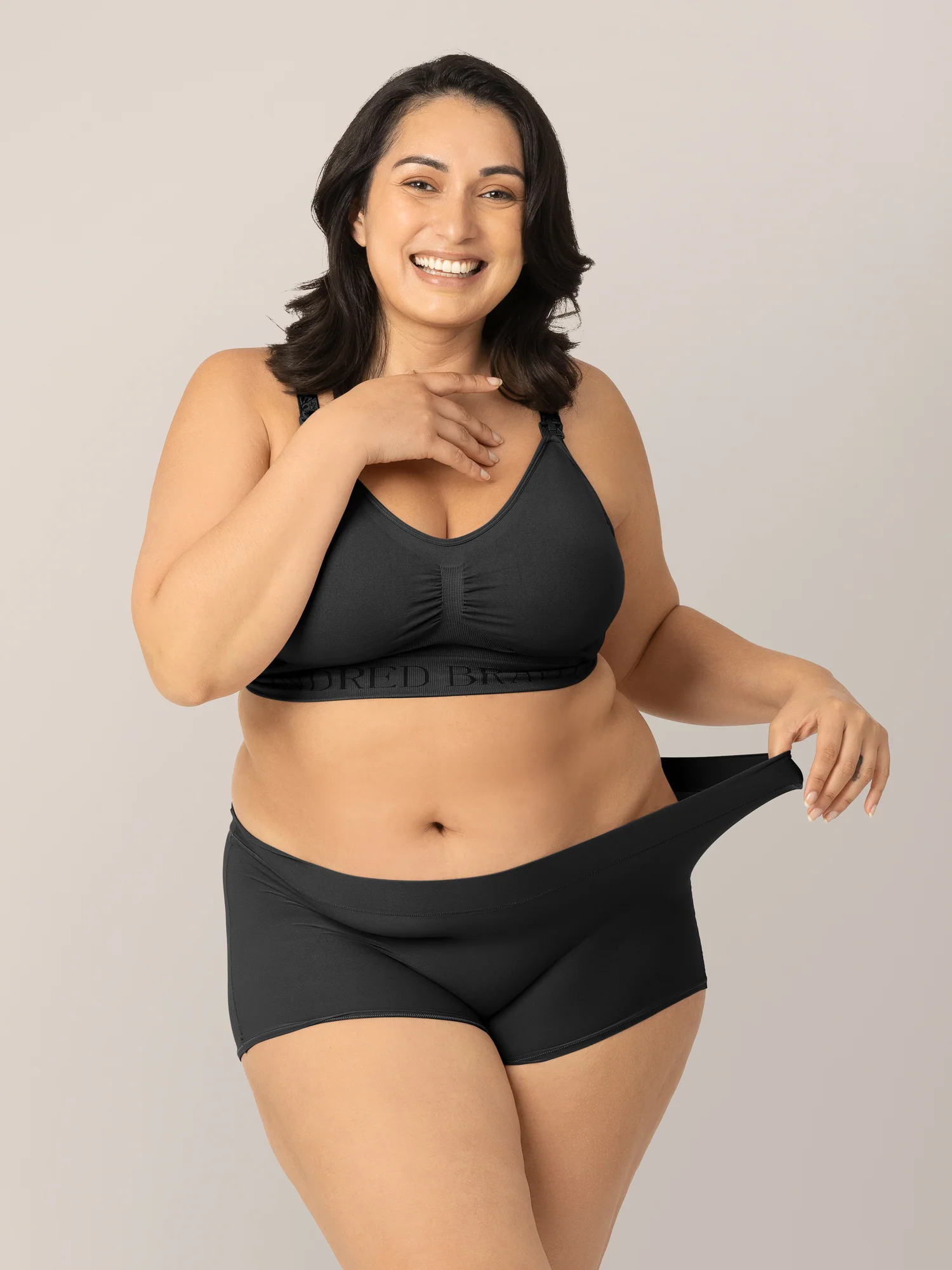 Grow with Me™ Maternity & Postpartum Boyshort | Black - Image 3