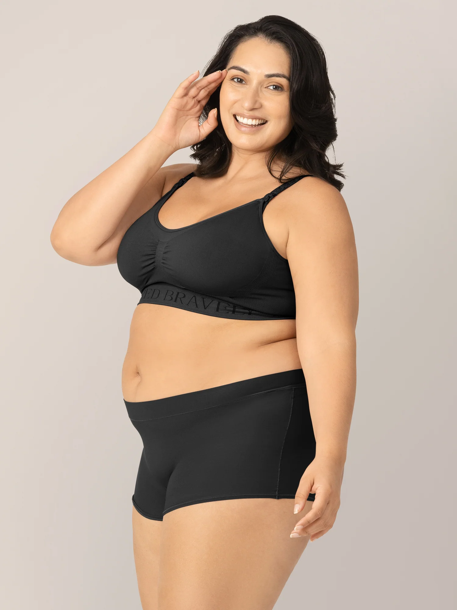 Grow with Me™ Maternity & Postpartum Boyshort | Black - Image 5