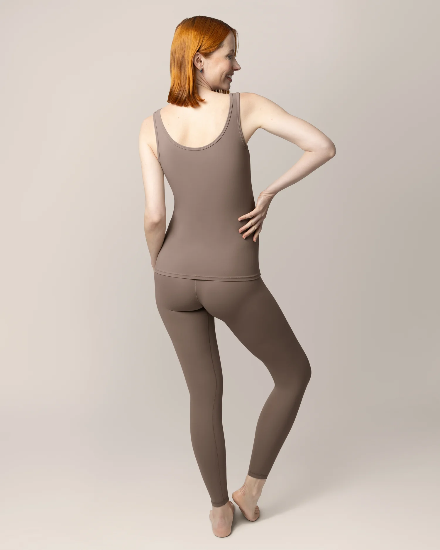 Grow with Me™ Maternity & Postpartum Legging | Taupe - Image 7