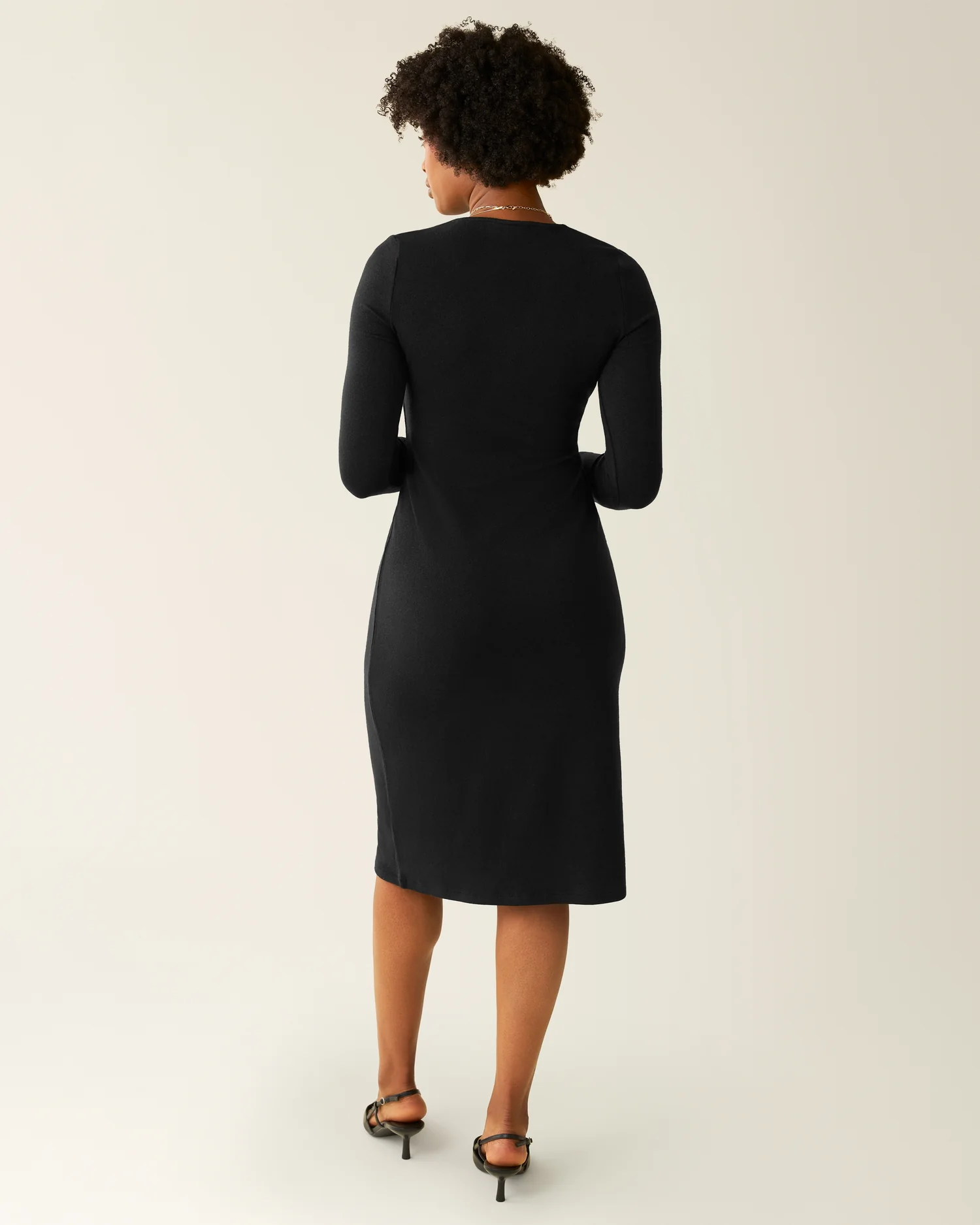 Kate Nursing Wrap Sweater Dress | Black - Image 6