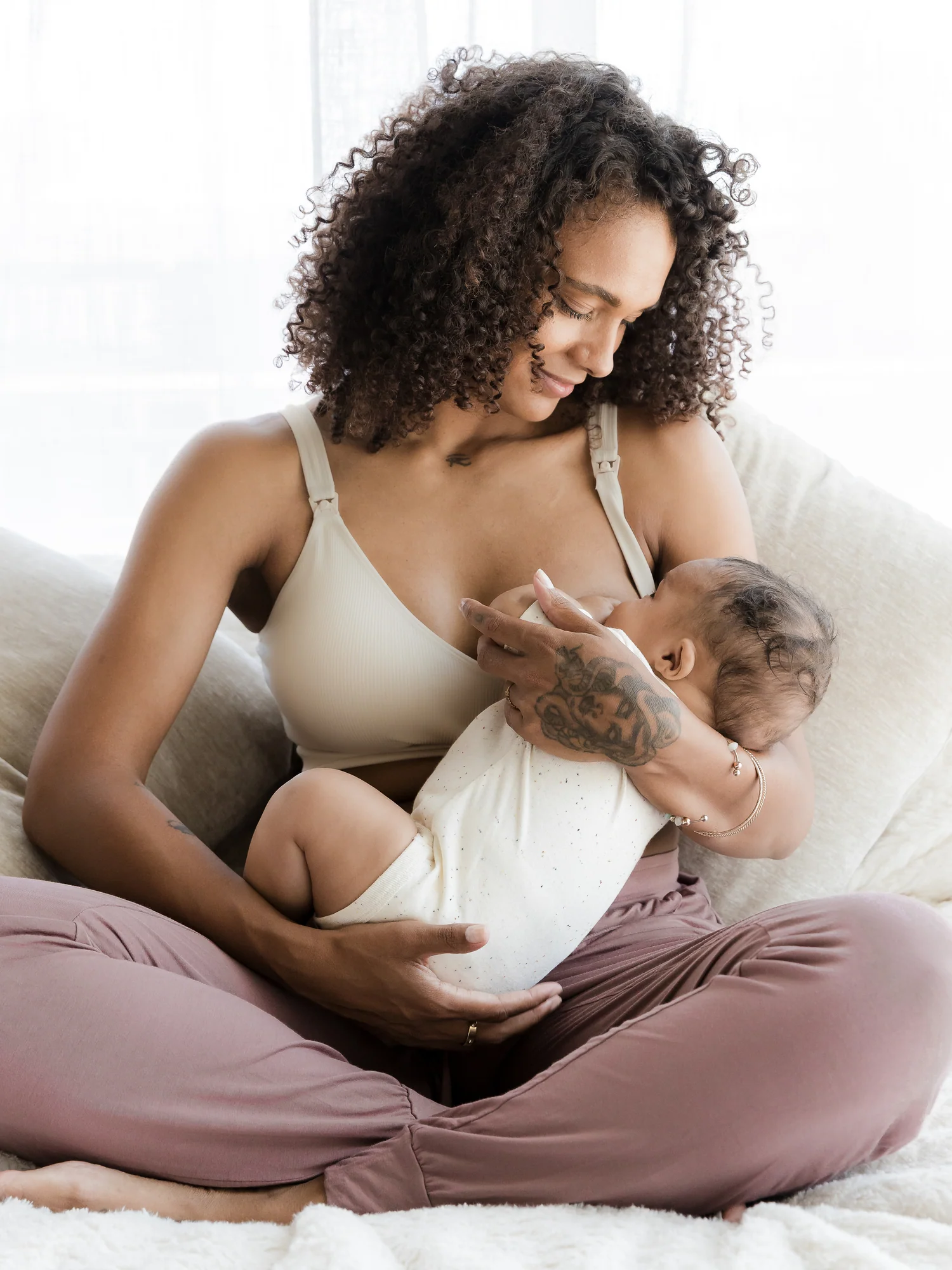 Mia Maternity & Nursing Lounge Bra | Stone - Image 7