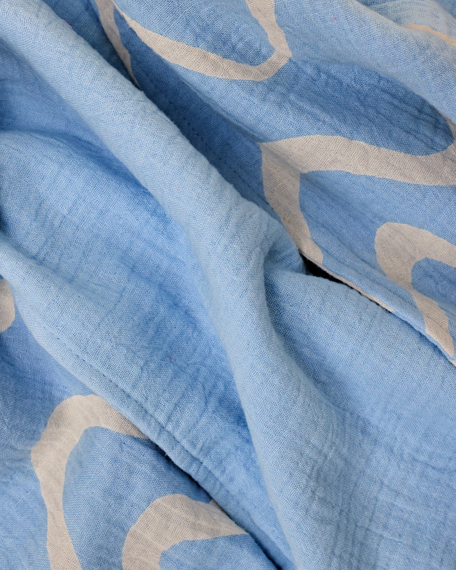 Organic Muslin Burp Cloth (Three-Pack) | Blue Waves - Image 3