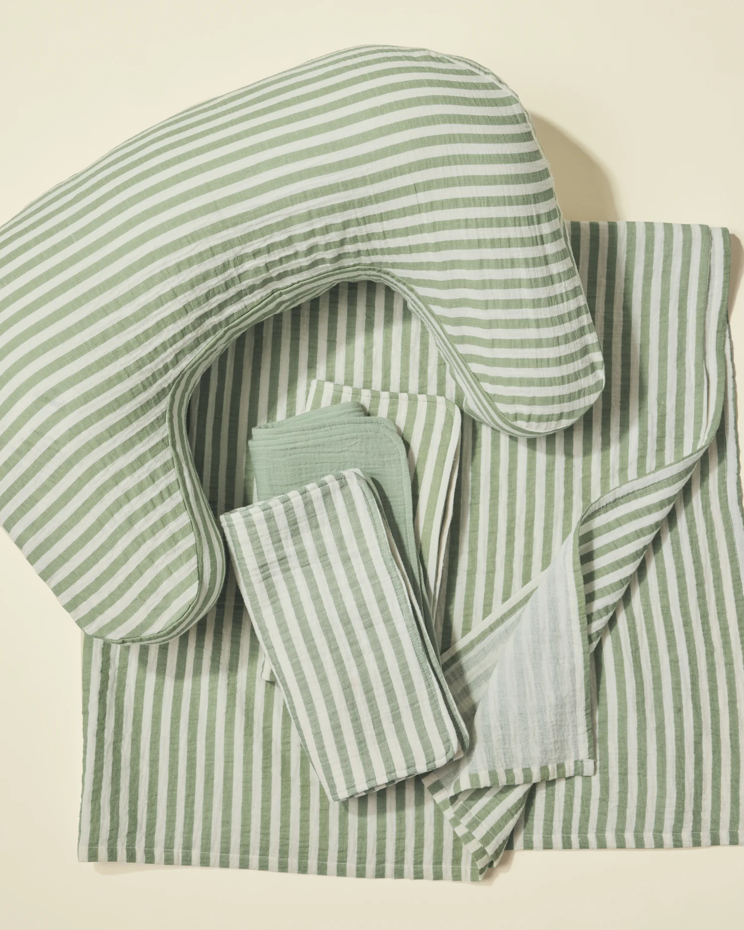 Muslin Breastfeeding Bundle | Sage Stripe