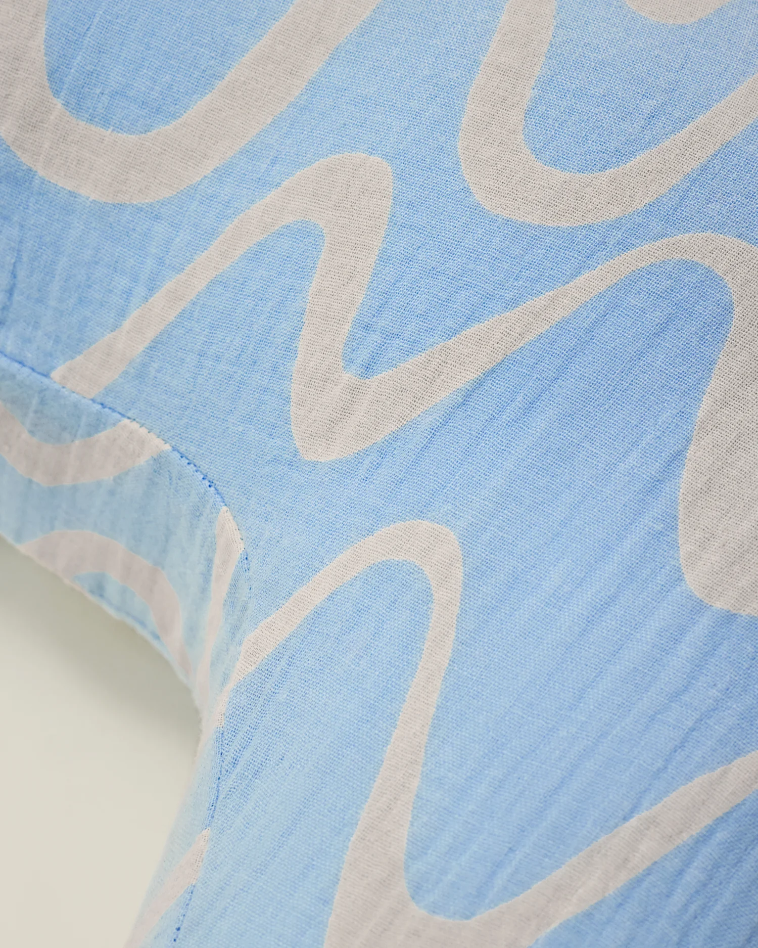 Organic Muslin Nursing Pillow Cover | Blue Waves - Image 3