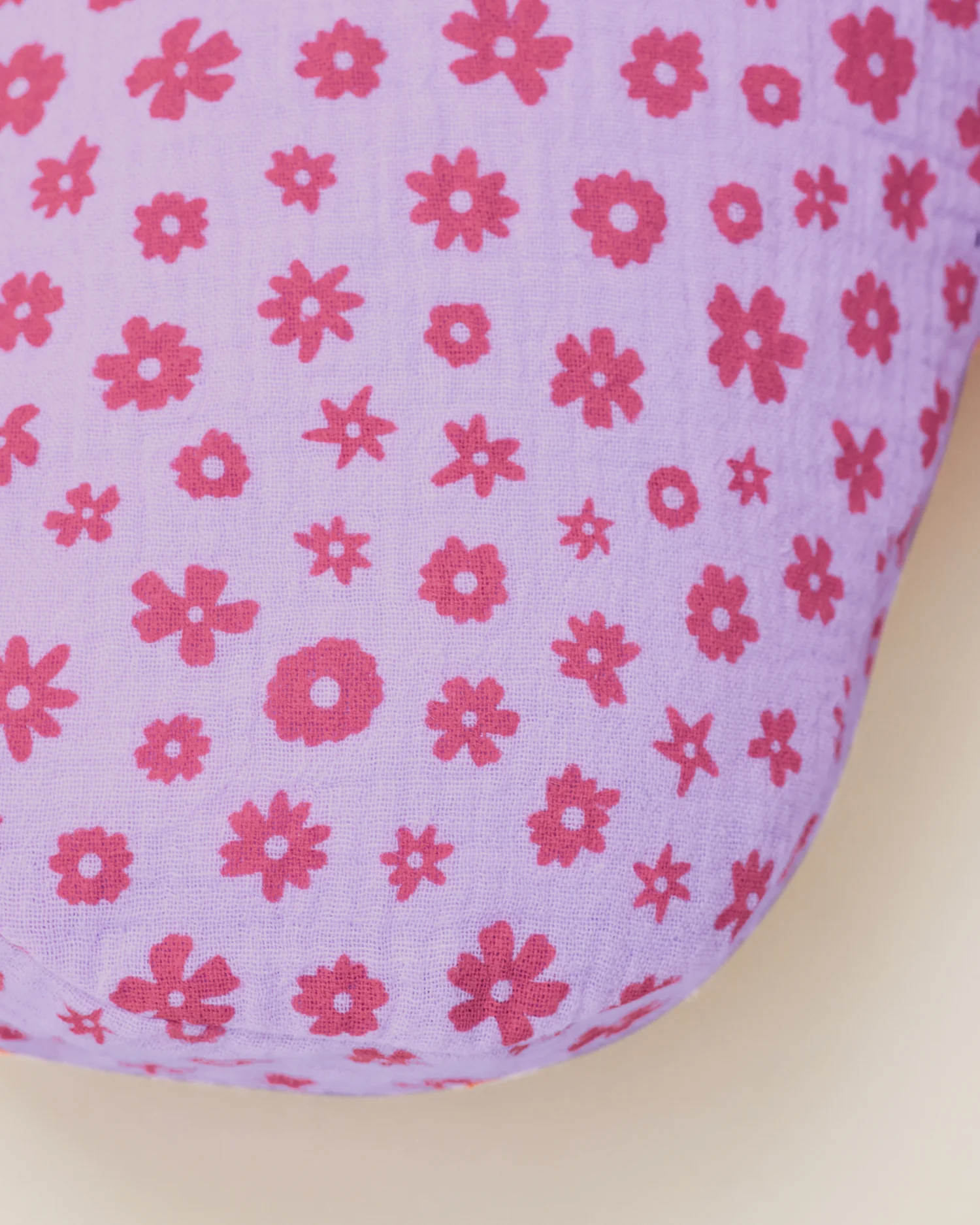 Organic Muslin Nursing Pillow Cover | Lavender Cosmos - Image 3